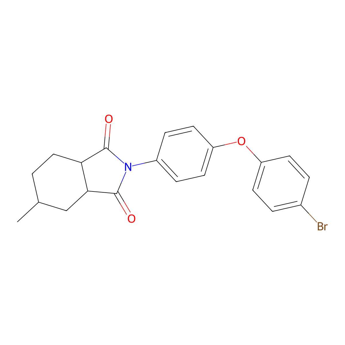 2-[4-(4-bromophenoxy)phenyl]-5-methylhexahydro-1H-isoindole-1,3(2H)-dione molecular structure, CAS 355412-84-9