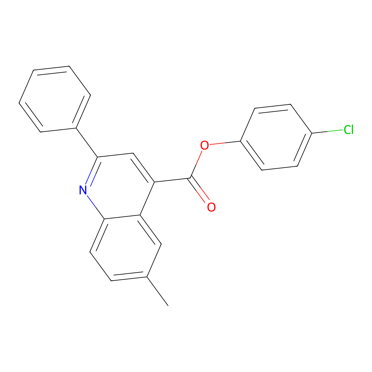 4-Chlorophenyl 6-methyl-2-phenyl-4-quinolinecarboxylate molecular structure, CAS 355413-79-5