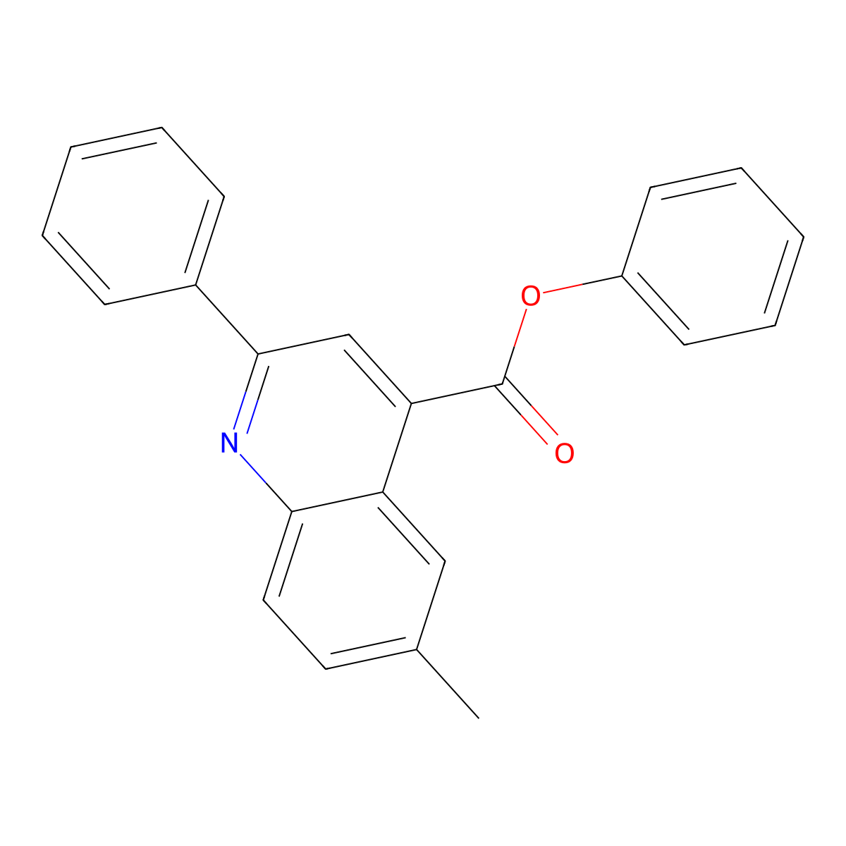 Phenyl 6-methyl-2-phenylquinoline-4-carboxylate molecular structure, CAS 355413-80-8