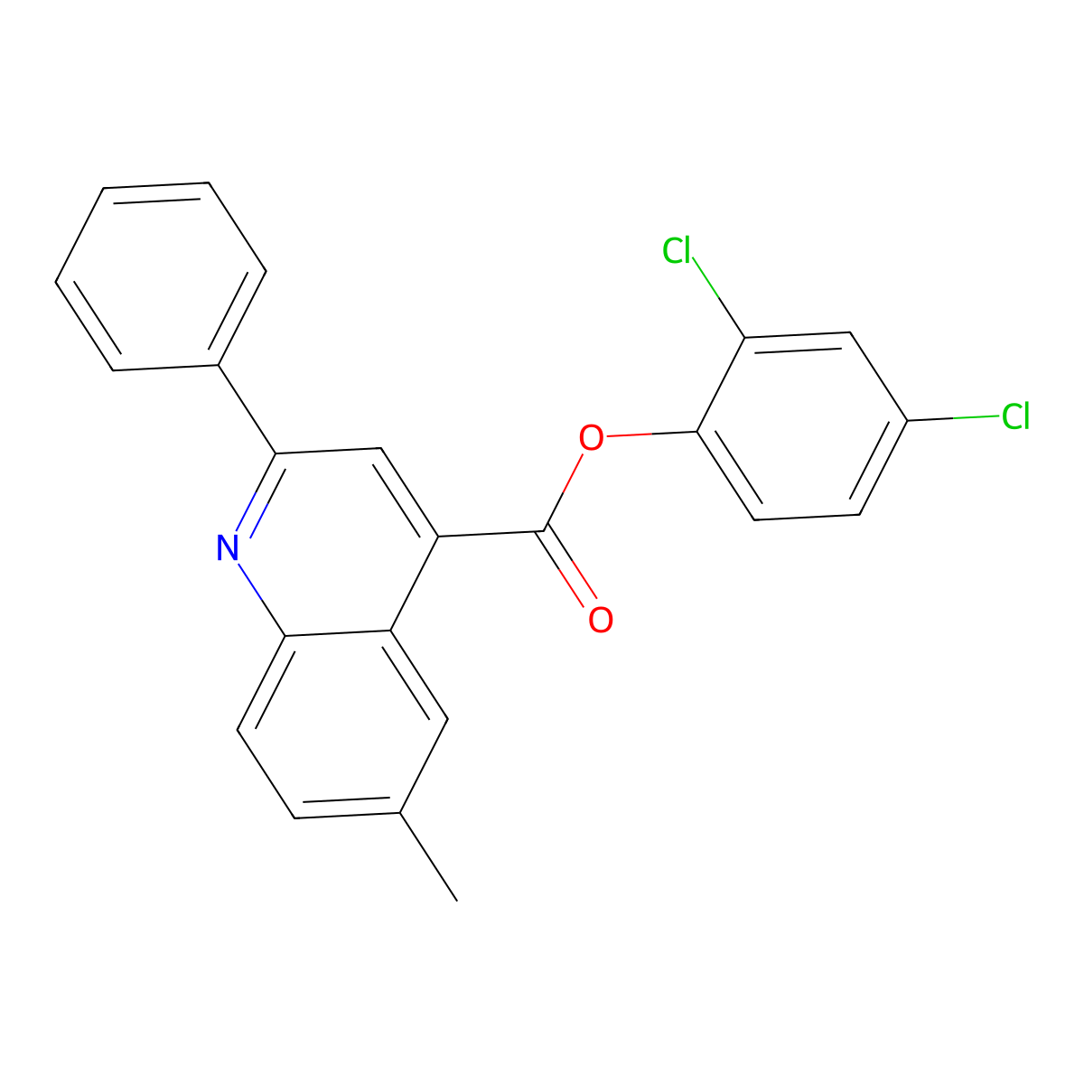 2,4-Dichlorophenyl 6-methyl-2-phenylquinoline-4-carboxylate molecular structure, CAS 355413-82-0
