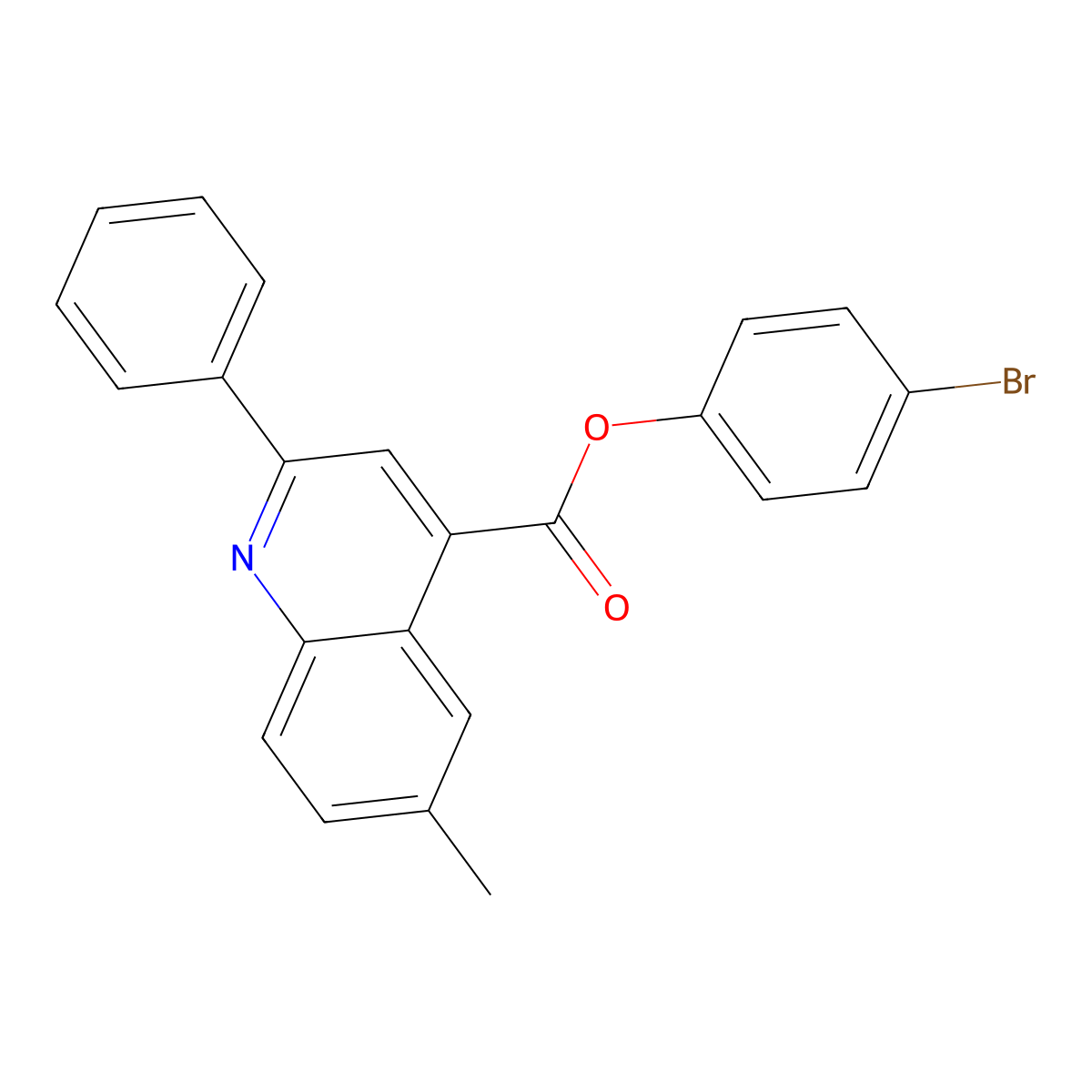 4-Bromophenyl 6-methyl-2-phenylquinoline-4-carboxylate molecular structure, CAS 355413-83-1