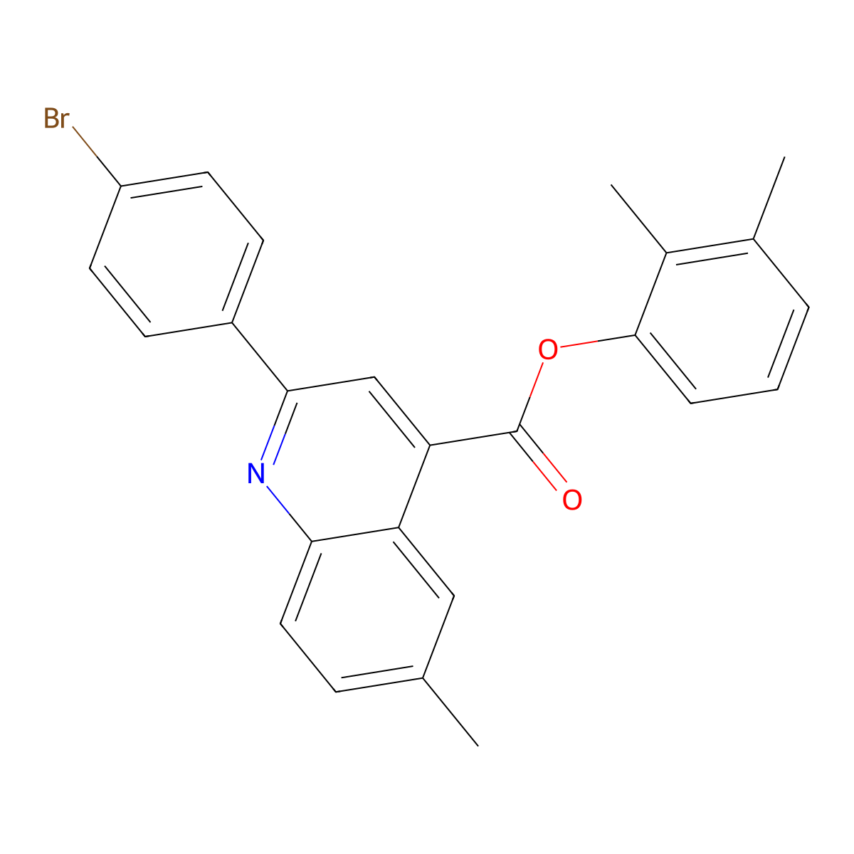 2,3-Dimethylphenyl 2-(4-bromophenyl)-6-methyl-4-quinolinecarboxylate molecular structure, CAS 355414-07-2