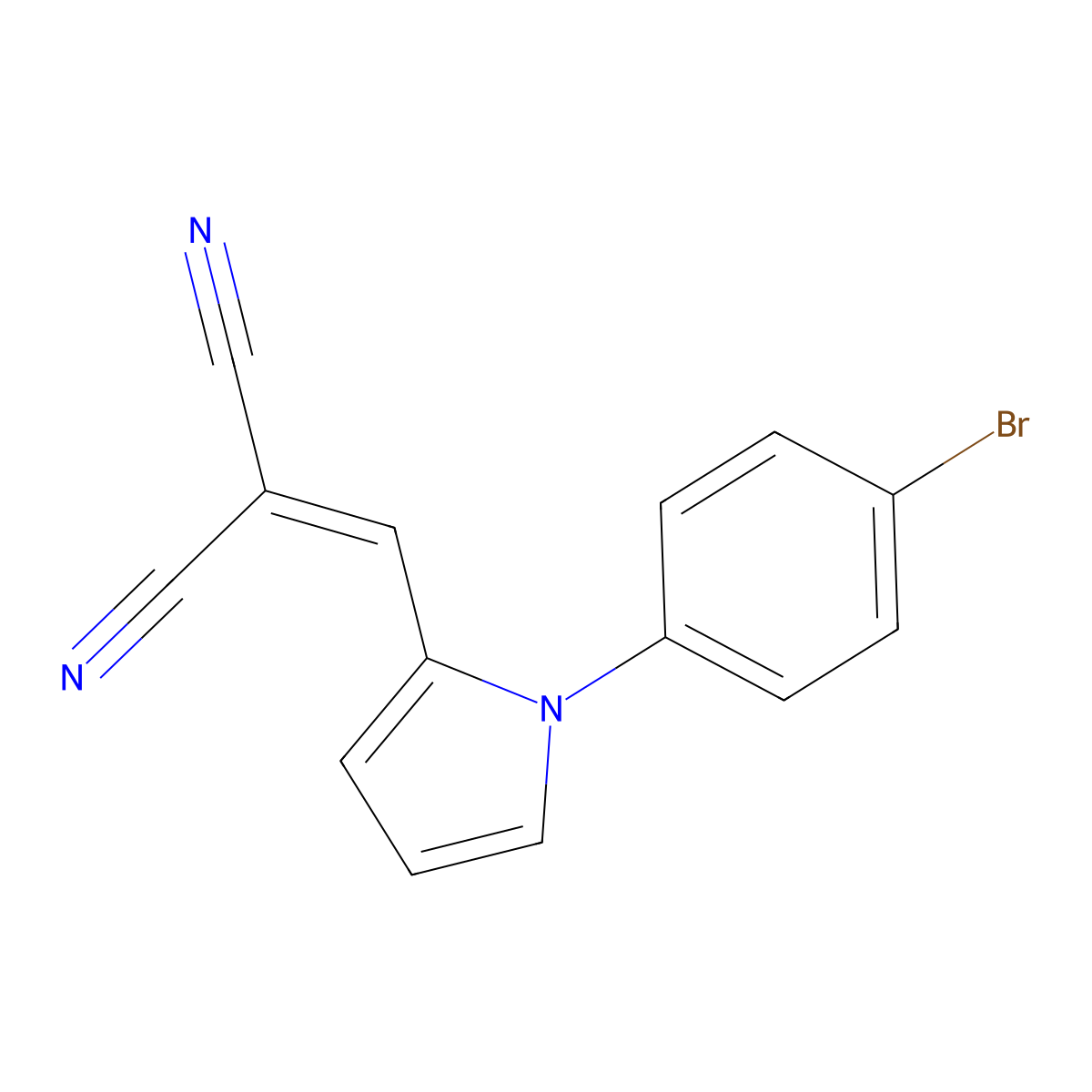 {[1-(4-bromophenyl)-1H-pyrrol-2-yl]methylidene}propanedinitrile molecular structure, CAS 355418-51-8