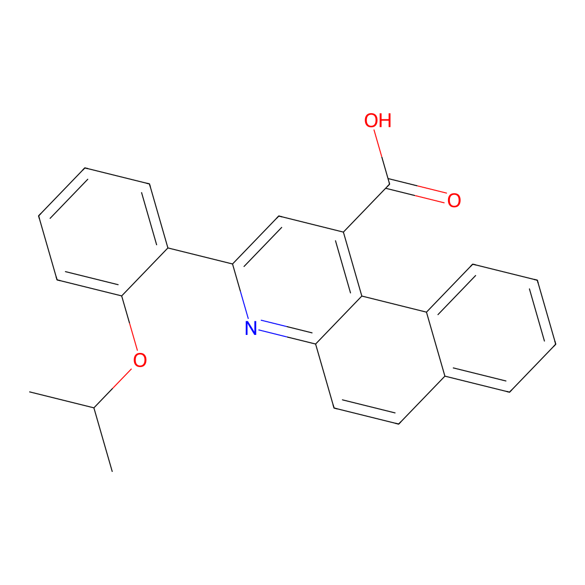 3-(2-Isopropoxyphenyl)benzo[f]quinoline-1-carboxylic acid molecular structure, CAS 355419-04-4