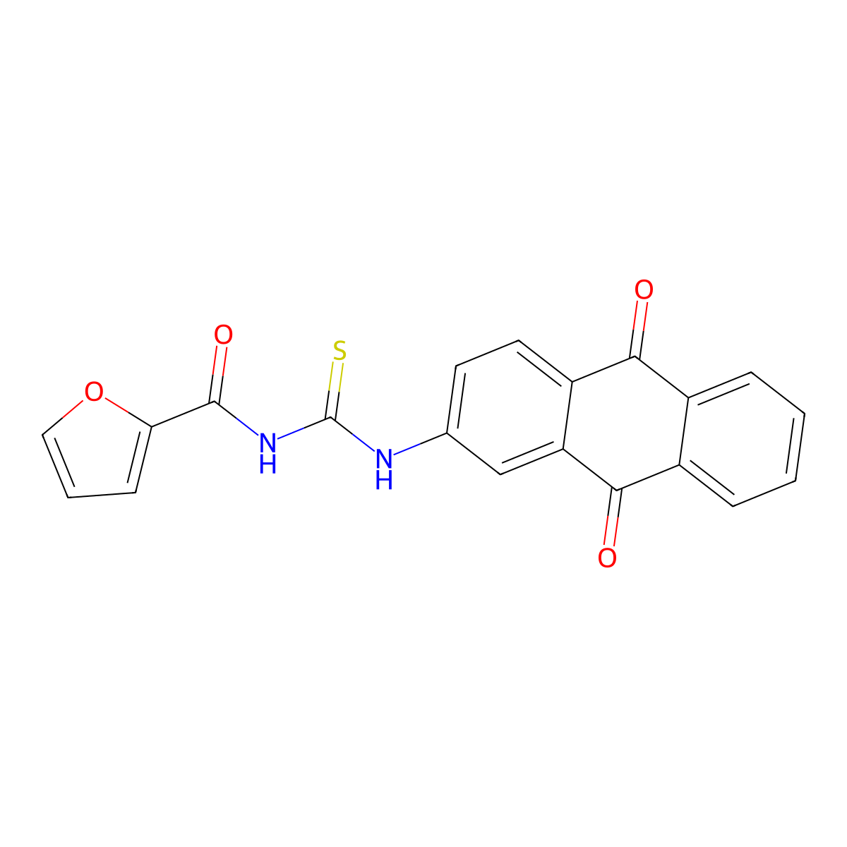 N-[(9,10-dioxoanthracen-2-yl)carbamothioyl]furan-2-carboxamide molecular structure, CAS 355419-09-9