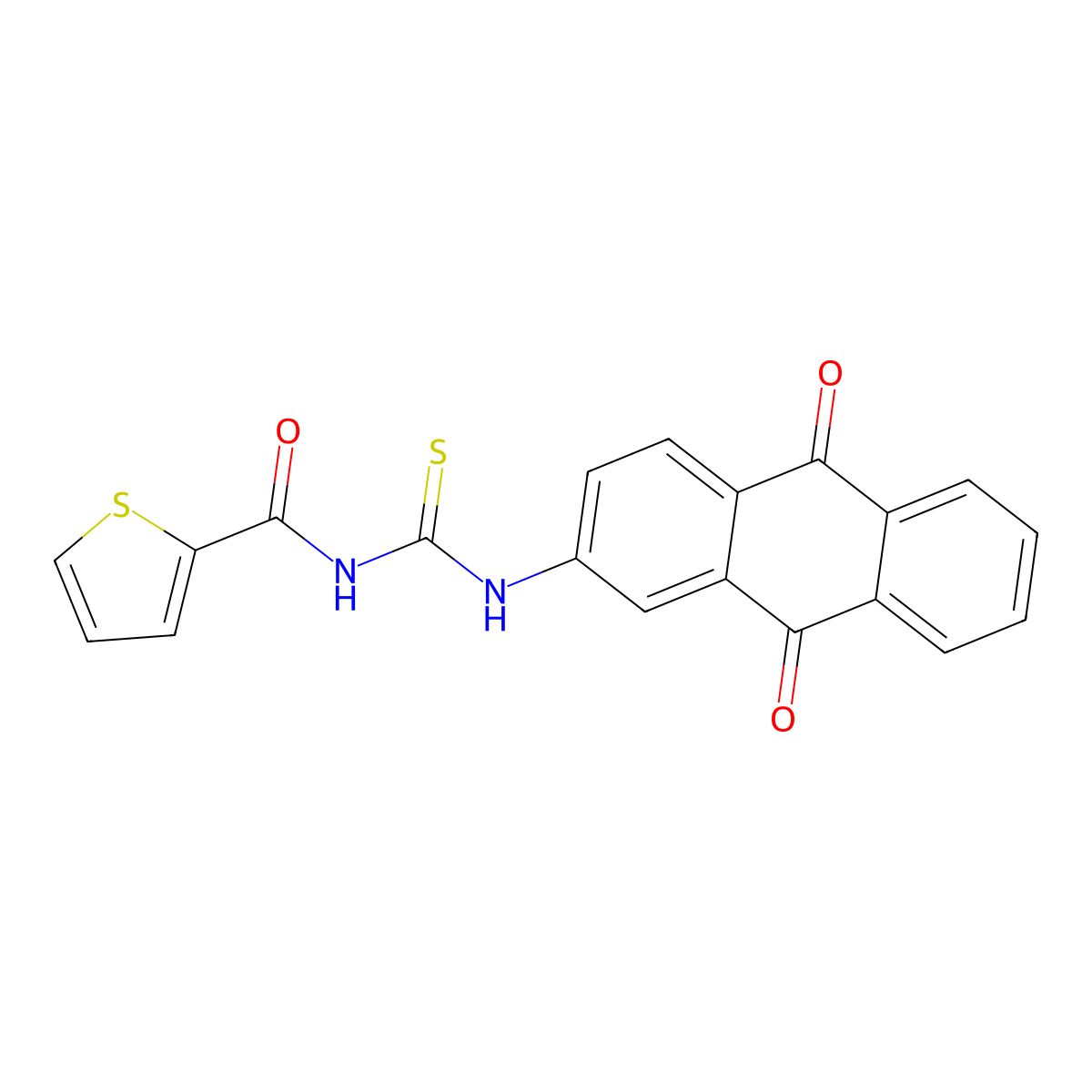 N-[(9,10-dioxoanthracen-2-yl)carbamothioyl]thiophene-2-carboxamide molecular structure, CAS 355419-13-5