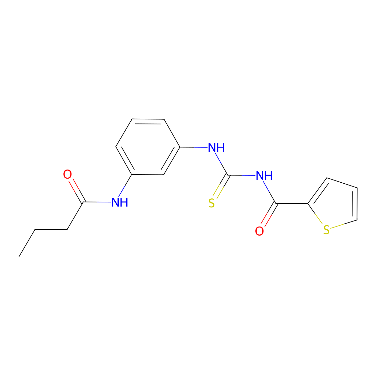 N-[[3-(butanoylamino)phenyl]carbamothioyl]thiophene-2-carboxamide molecular structure, CAS 355419-17-9