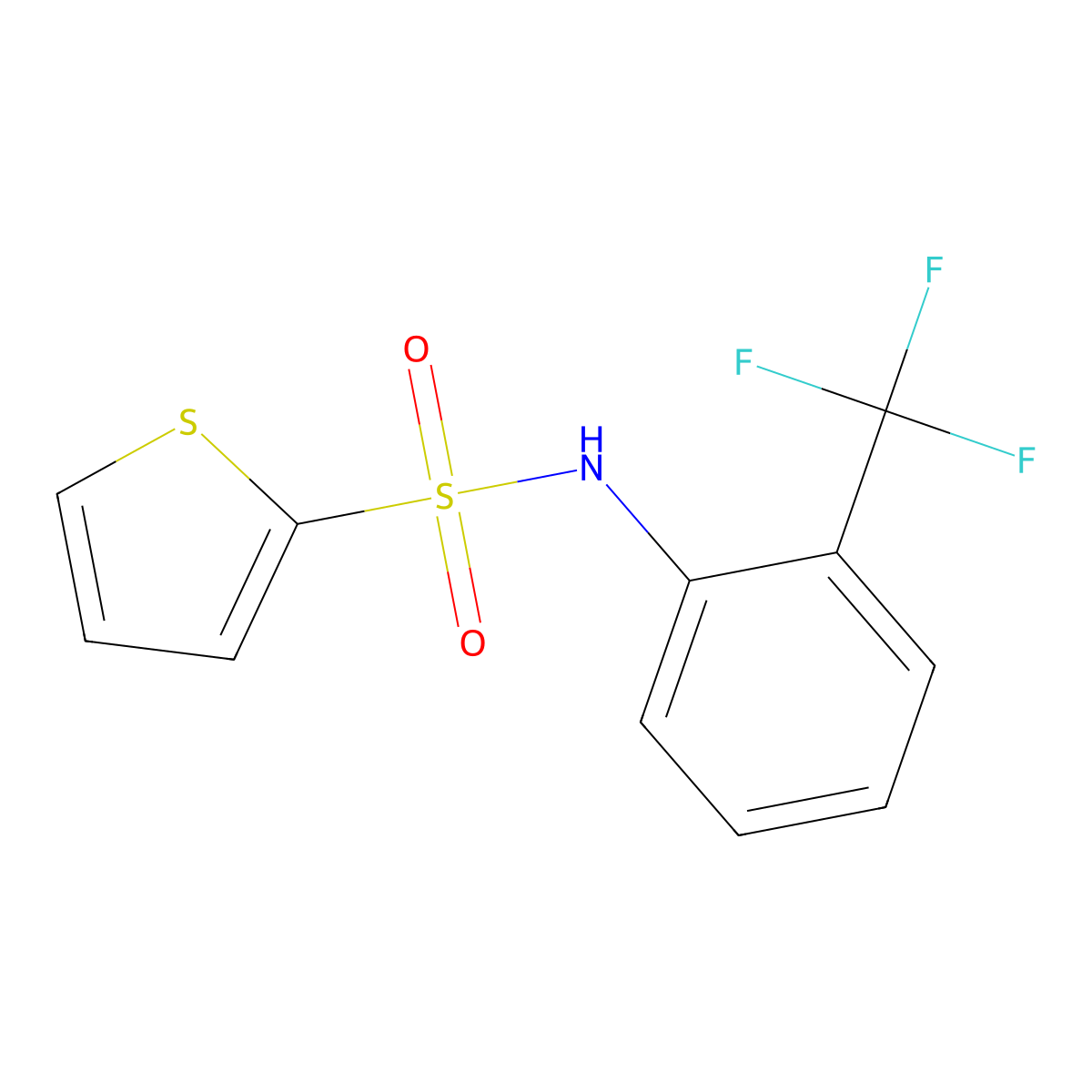 N-[2-(trifluoromethyl)phenyl]thiophene-2-sulfonamide molecular structure, CAS 355419-60-2