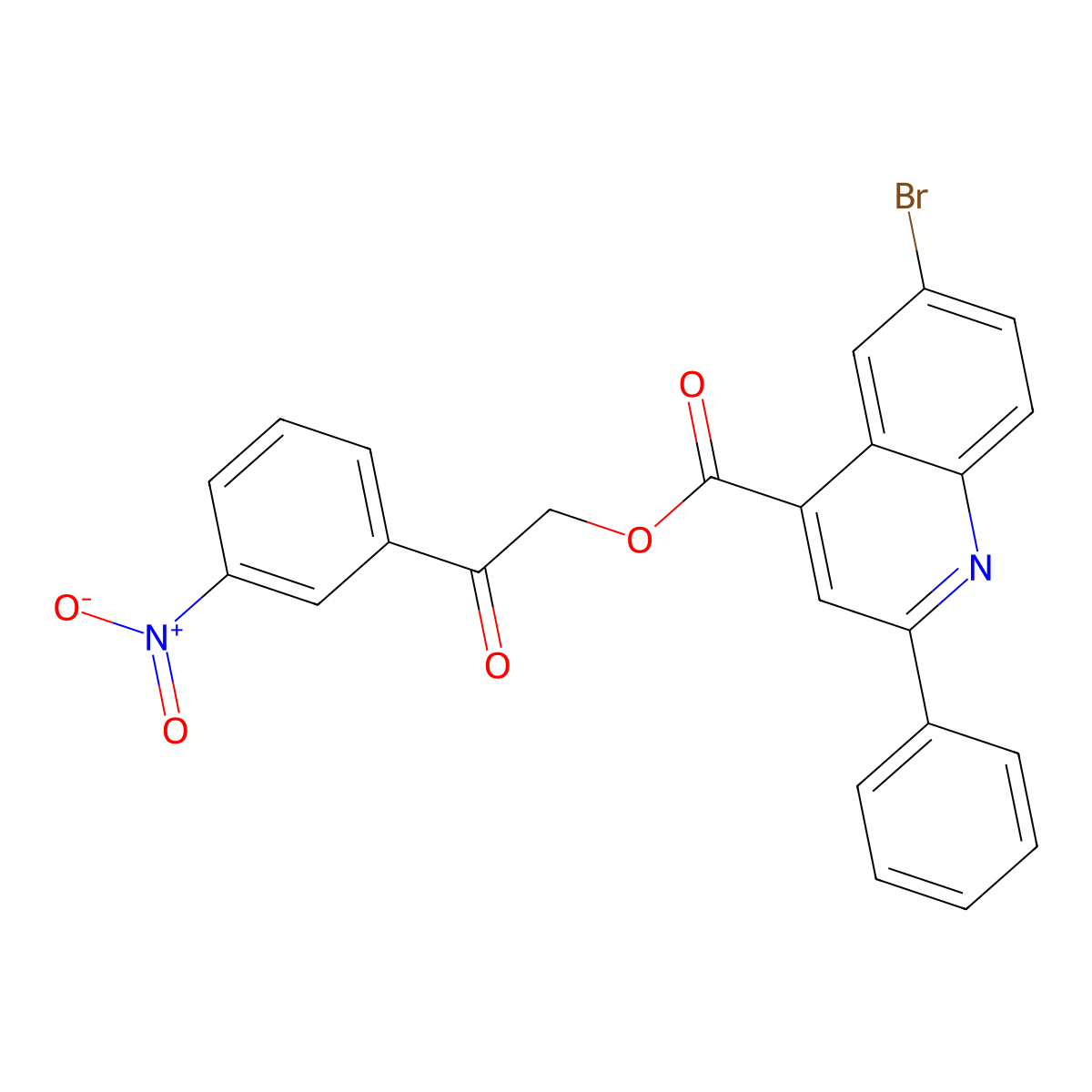 2-(3-Nitrophenyl)-2-oxoethyl 6-bromo-2-phenyl-4-quinolinecarboxylate molecular structure, CAS 355419-67-9