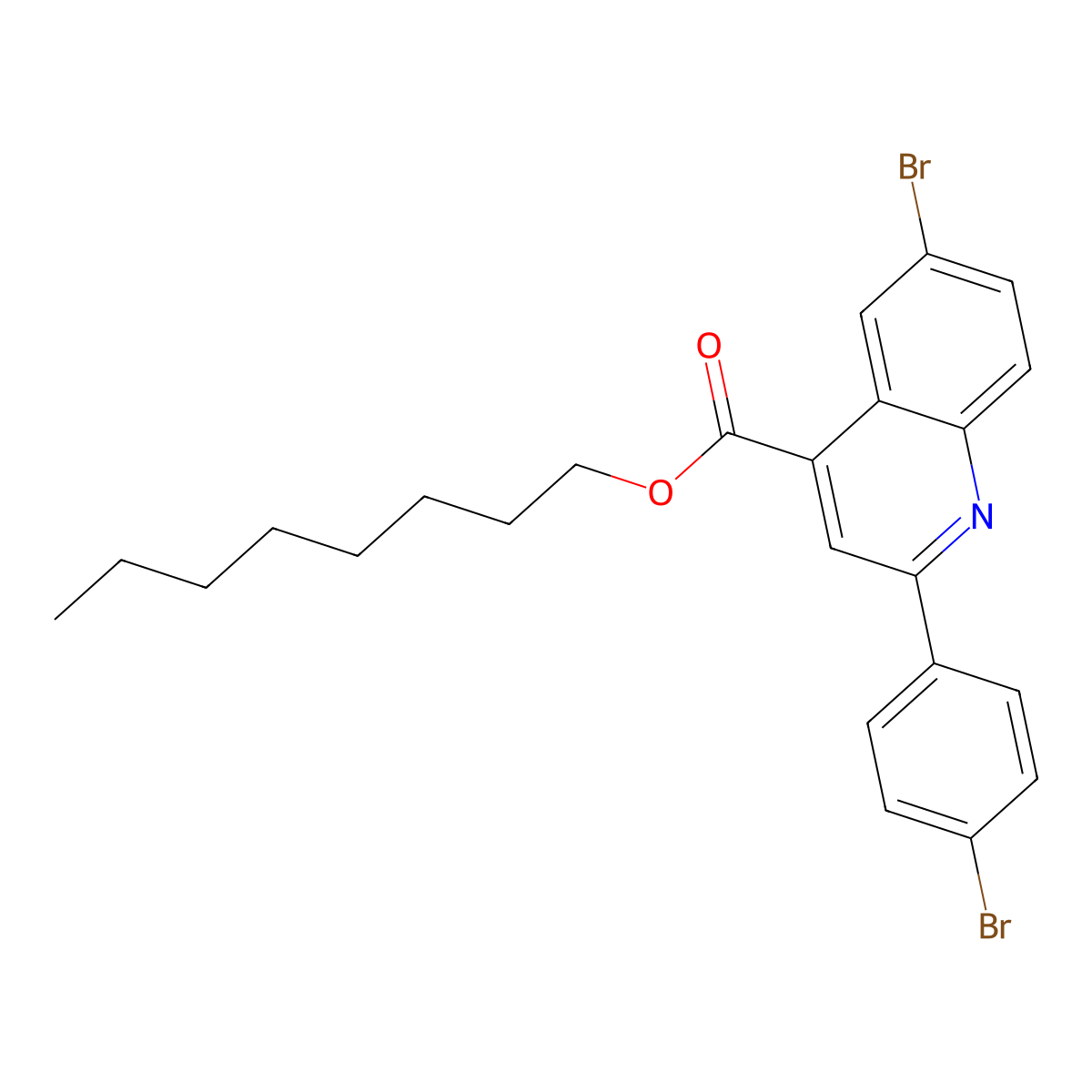 Octyl 6-bromo-2-(4-bromophenyl)-4-quinolinecarboxylate molecular structure, CAS 355419-74-8