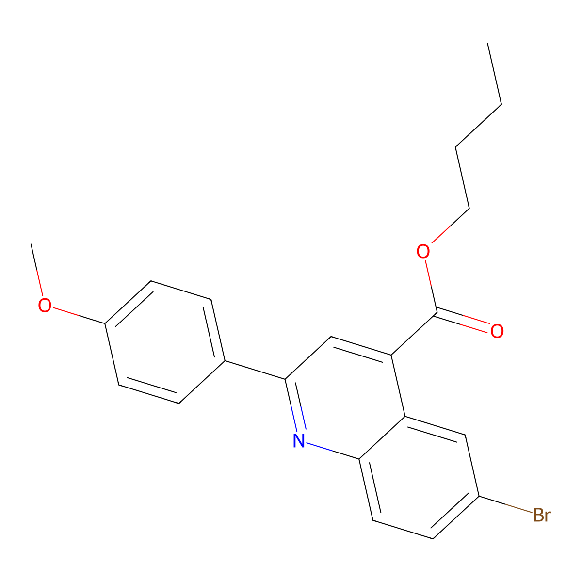 Butyl 6-bromo-2-(4-methoxyphenyl)-4-quinolinecarboxylate molecular structure, CAS 355419-80-6
