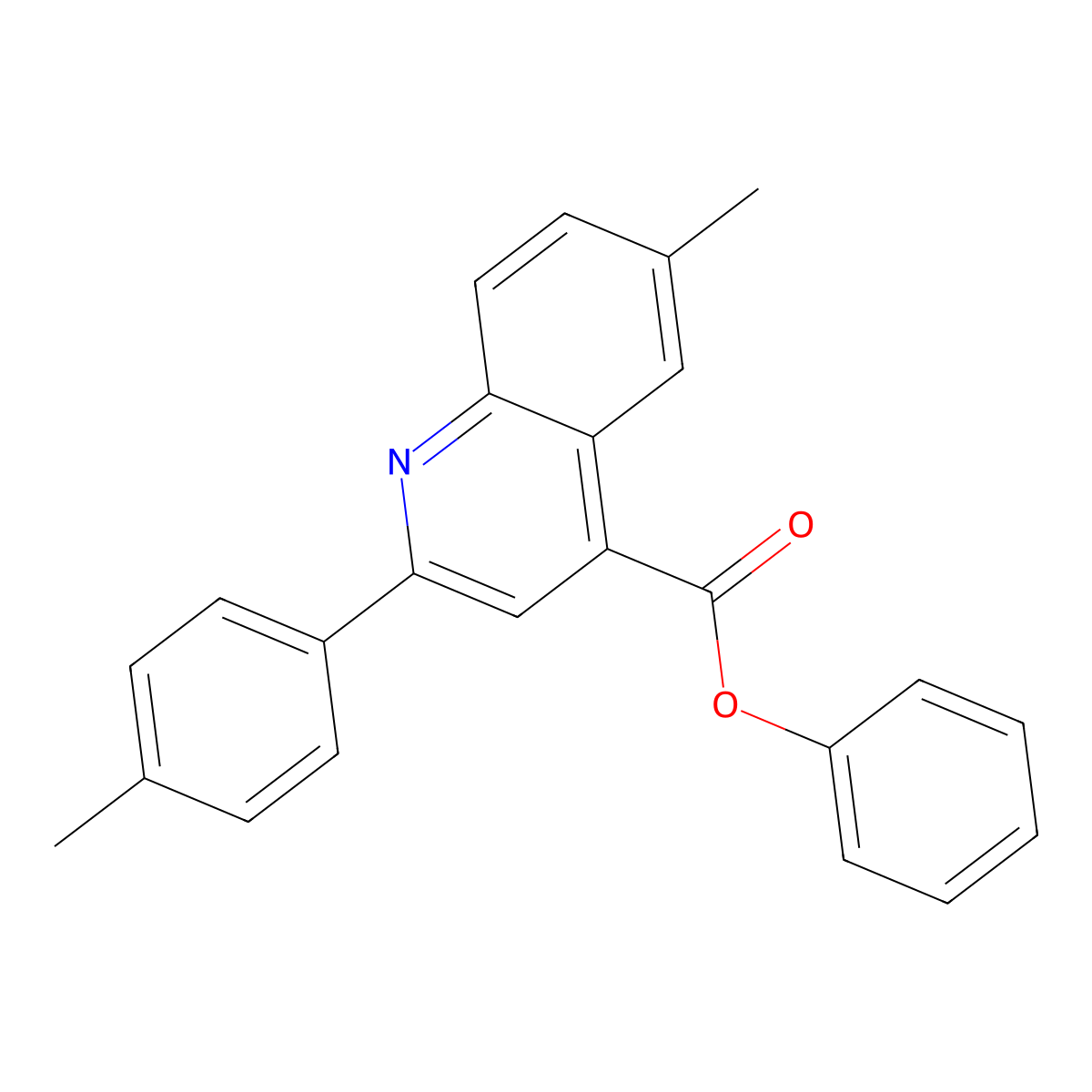 Phenyl 6-methyl-2-(4-methylphenyl)-4-quinolinecarboxylate molecular structure, CAS 355419-81-7