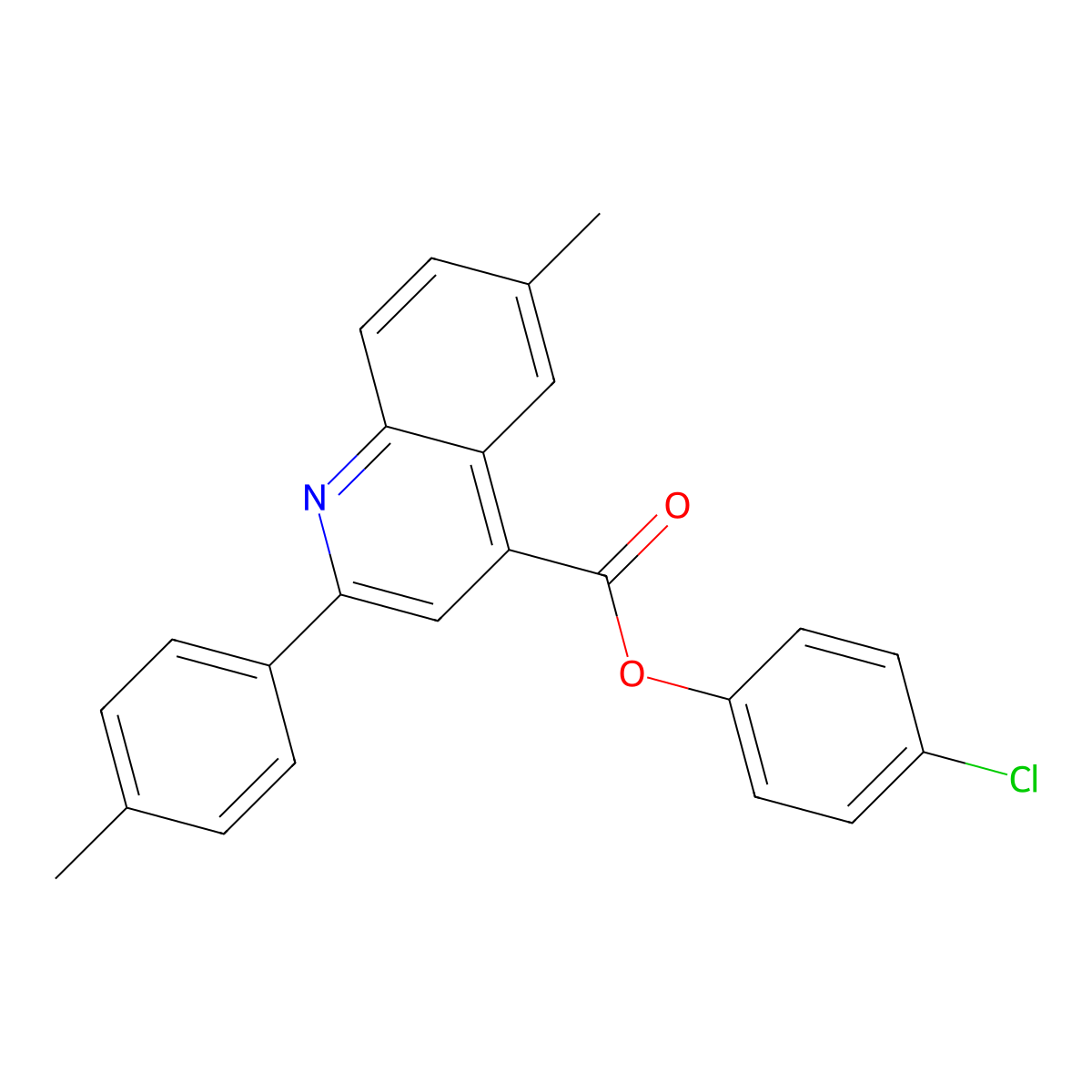 4-Chlorophenyl 6-methyl-2-(4-methylphenyl)-4-quinolinecarboxylate molecular structure, CAS 355419-82-8