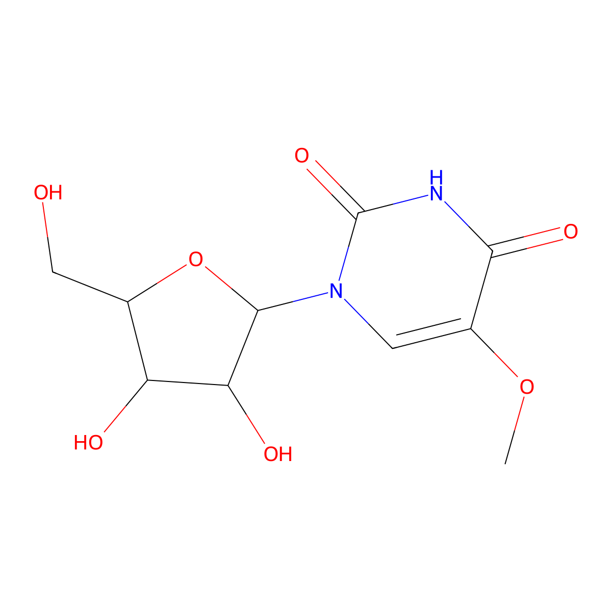 5-Methoxyuridine molecular structure, CAS 35542-01-9