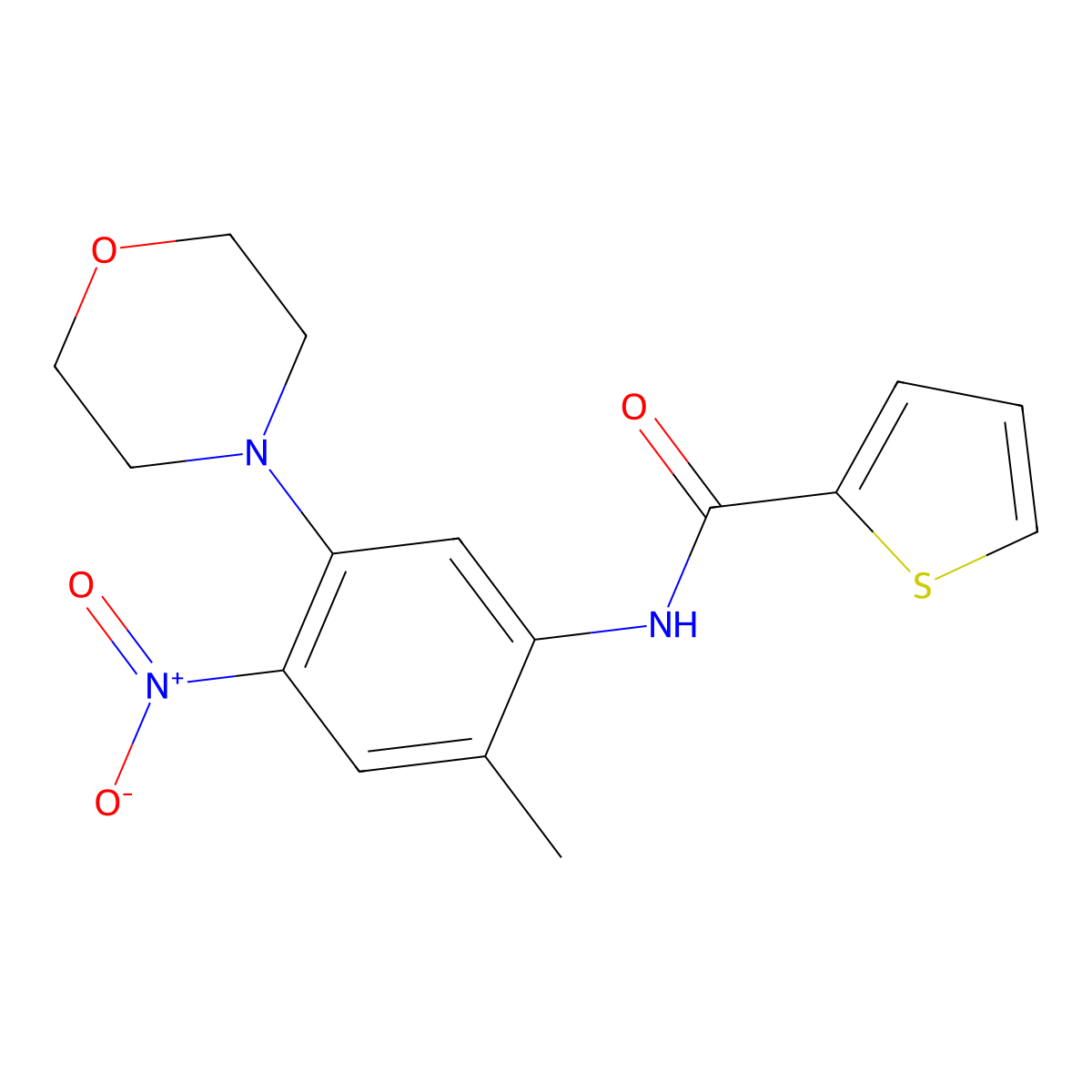 N-(2-methyl-5-morpholin-4-yl-4-nitrophenyl)thiophene-2-carboxamide molecular structure, CAS 355420-19-8