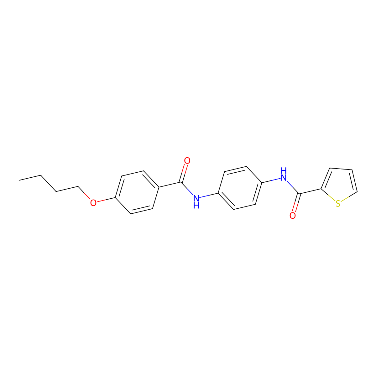 N-[4-[(4-butoxybenzoyl)amino]phenyl]thiophene-2-carboxamide molecular structure, CAS 355420-31-4