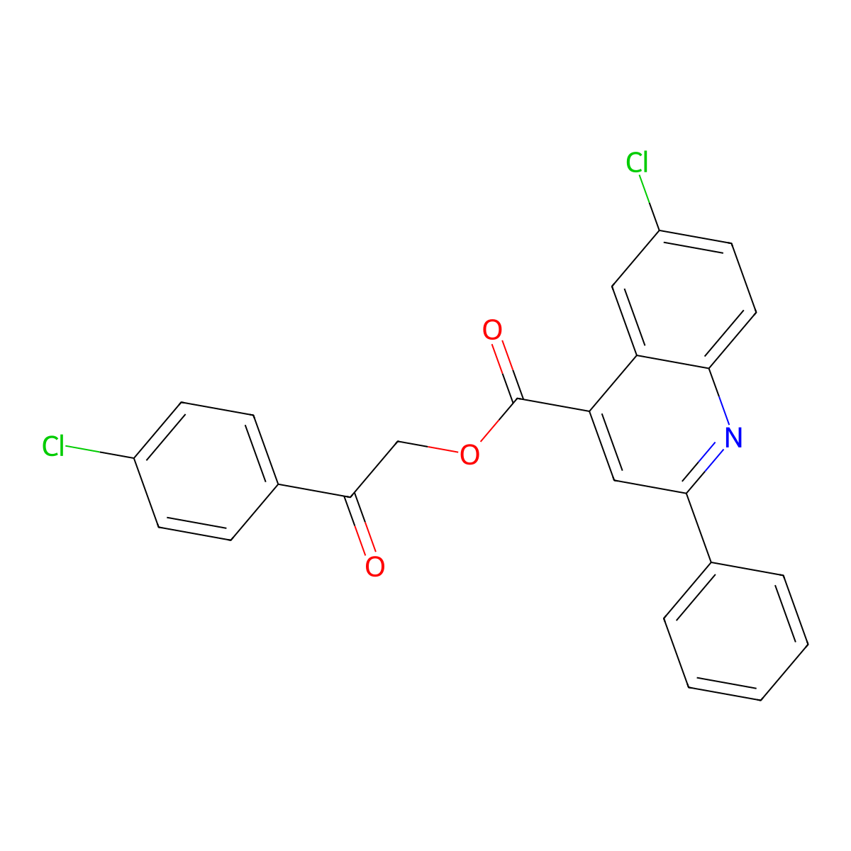 2-(4-Chlorophenyl)-2-oxoethyl 6-chloro-2-phenyl-4-quinolinecarboxylate molecular structure, CAS 355420-41-6