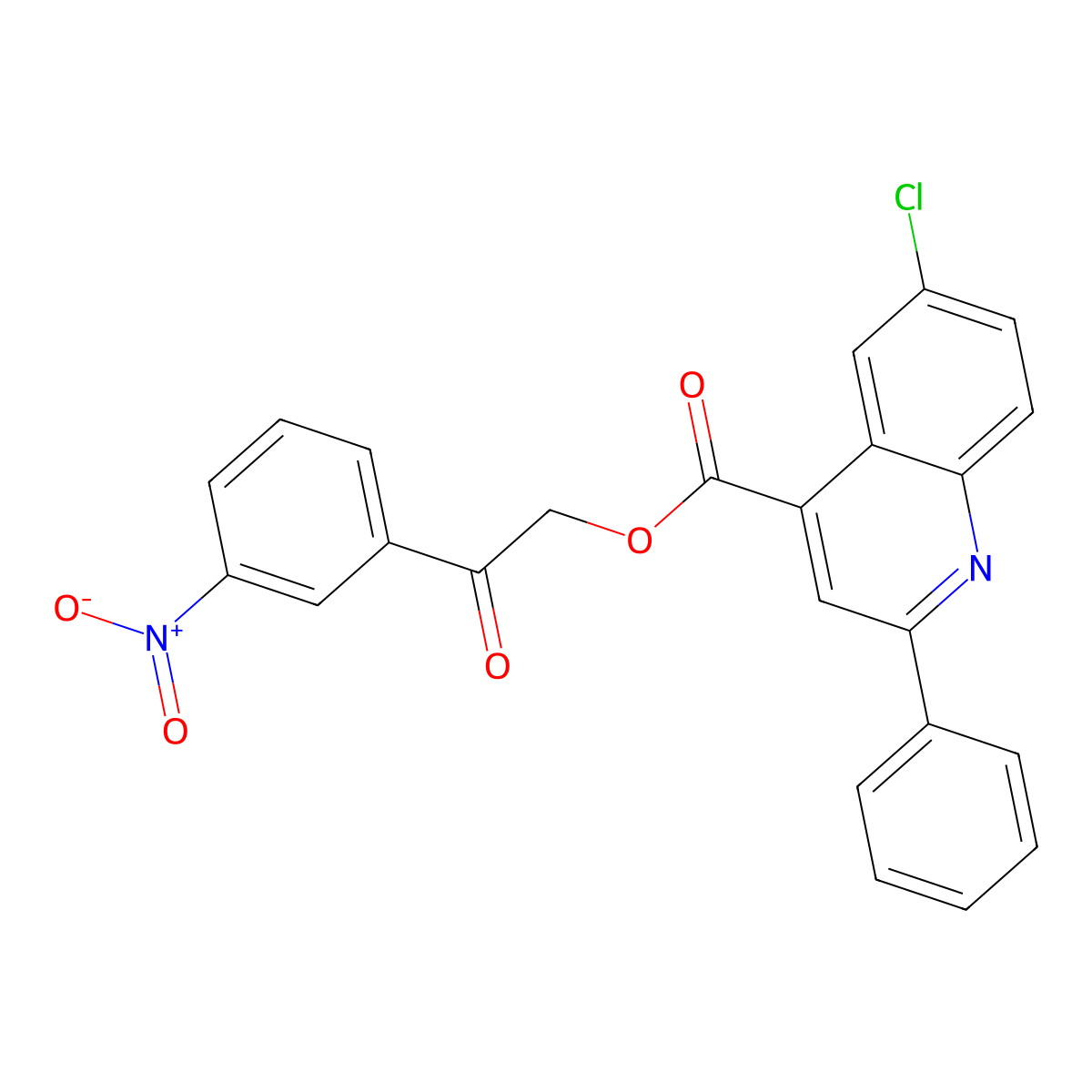2-(3-Nitrophenyl)-2-oxoethyl 6-chloro-2-phenyl-4-quinolinecarboxylate molecular structure, CAS 355420-42-7