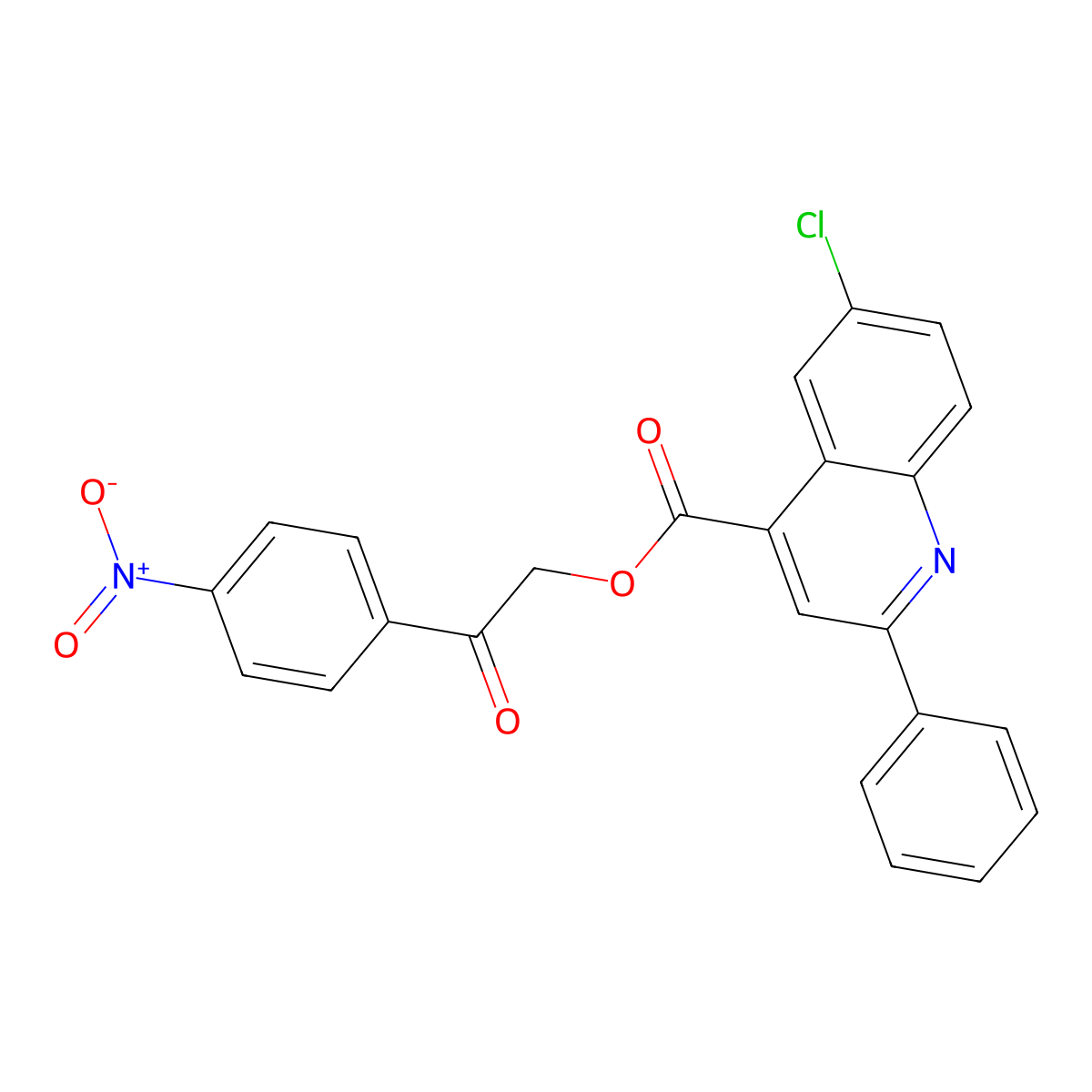2-(4-Nitrophenyl)-2-oxoethyl 6-chloro-2-phenyl-4-quinolinecarboxylate molecular structure, CAS 355420-43-8