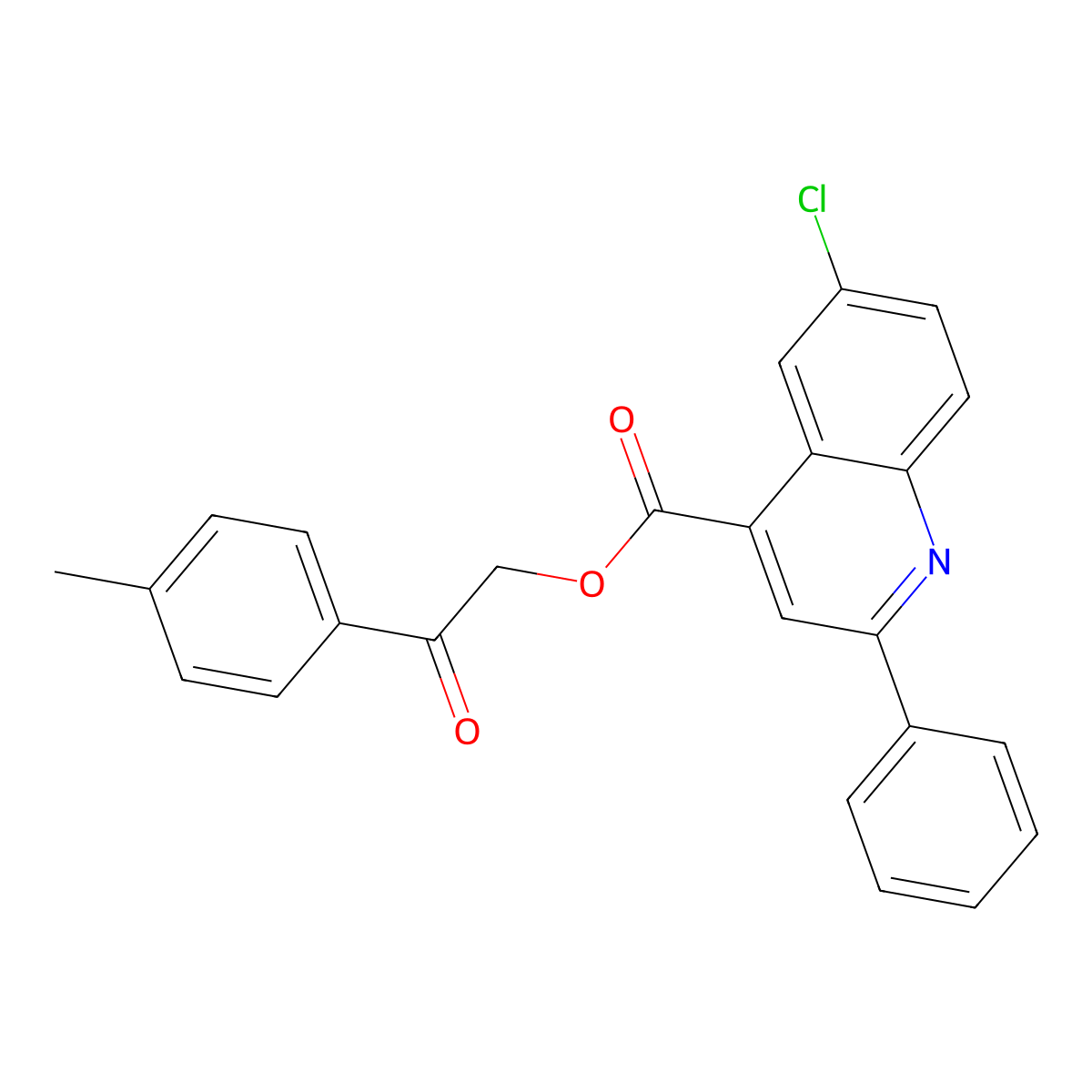 2-(4-Methylphenyl)-2-oxoethyl 6-chloro-2-phenyl-4-quinolinecarboxylate molecular structure, CAS 355420-44-9