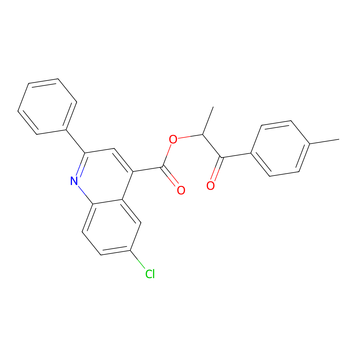 1-Methyl-2-(4-methylphenyl)-2-oxoethyl 6-chloro-2-phenyl-4-quinolinecarboxylate molecular structure, CAS 355420-46-1