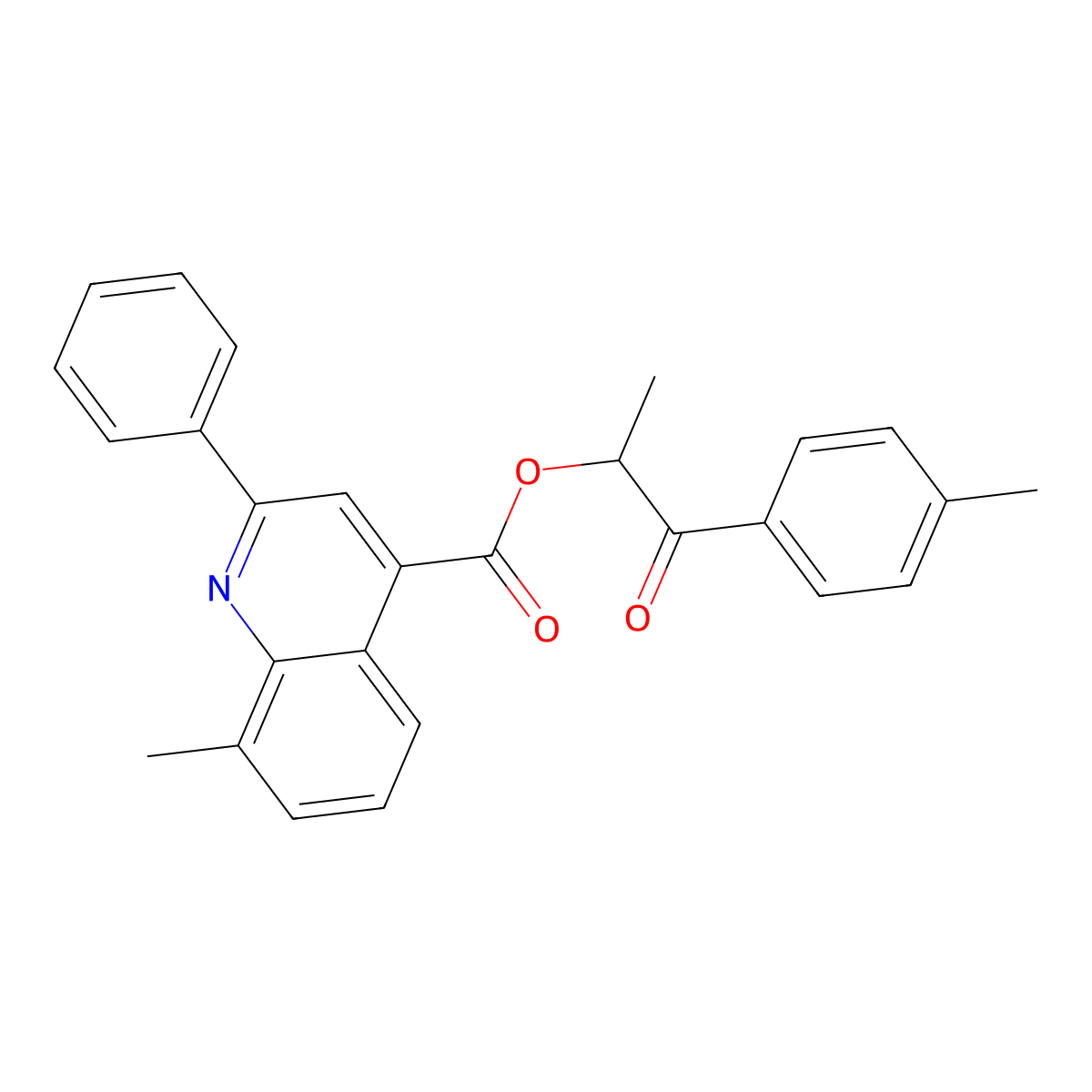 1-Methyl-2-(4-methylphenyl)-2-oxoethyl 8-methyl-2-phenyl-4-quinolinecarboxylate molecular structure, CAS 355420-47-2