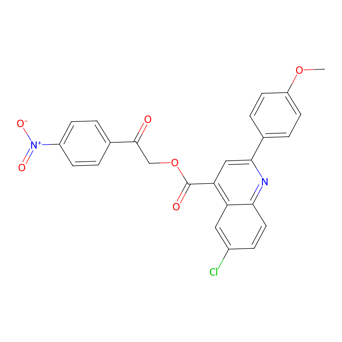 2-(4-Nitrophenyl)-2-oxoethyl 6-chloro-2-(4-methoxyphenyl)-4-quinolinecarboxylate molecular structure, CAS 355420-73-4