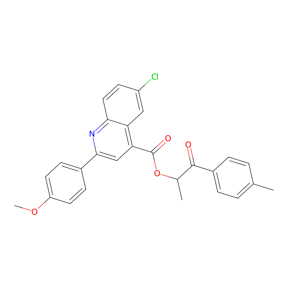 1-ME-2-(4-Methyl-PH)-2-oxoethyl 6-CL-2-(4-methoxyphenyl)-4-quinolinecarboxylate molecular structure, CAS 355420-76-7