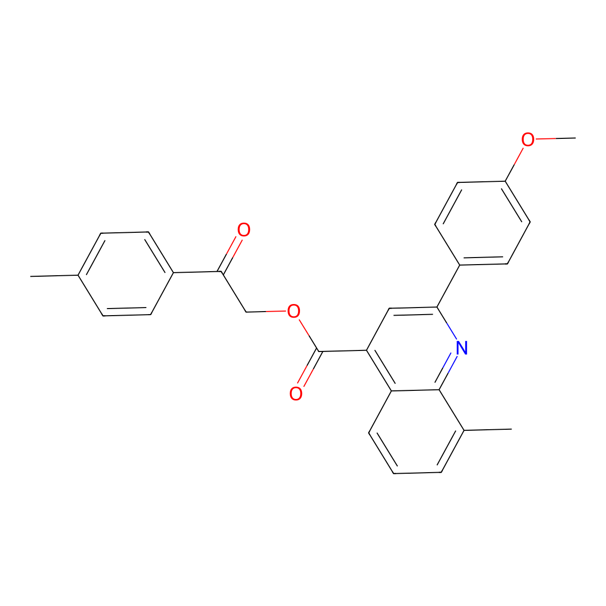 2-(4-Methylphenyl)-2-oxoethyl 2-(4-methoxyphenyl)-8-methyl-4-quinolinecarboxylate molecular structure, CAS 355420-82-5