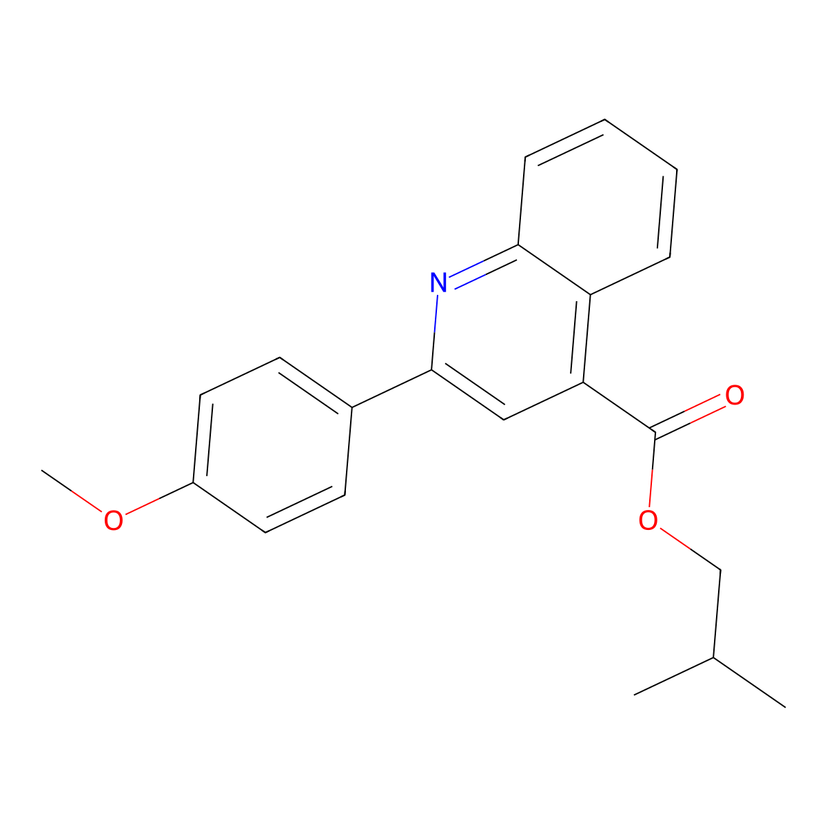 2-Methylpropyl 2-(4-methoxyphenyl)quinoline-4-carboxylate molecular structure, CAS 355421-03-3