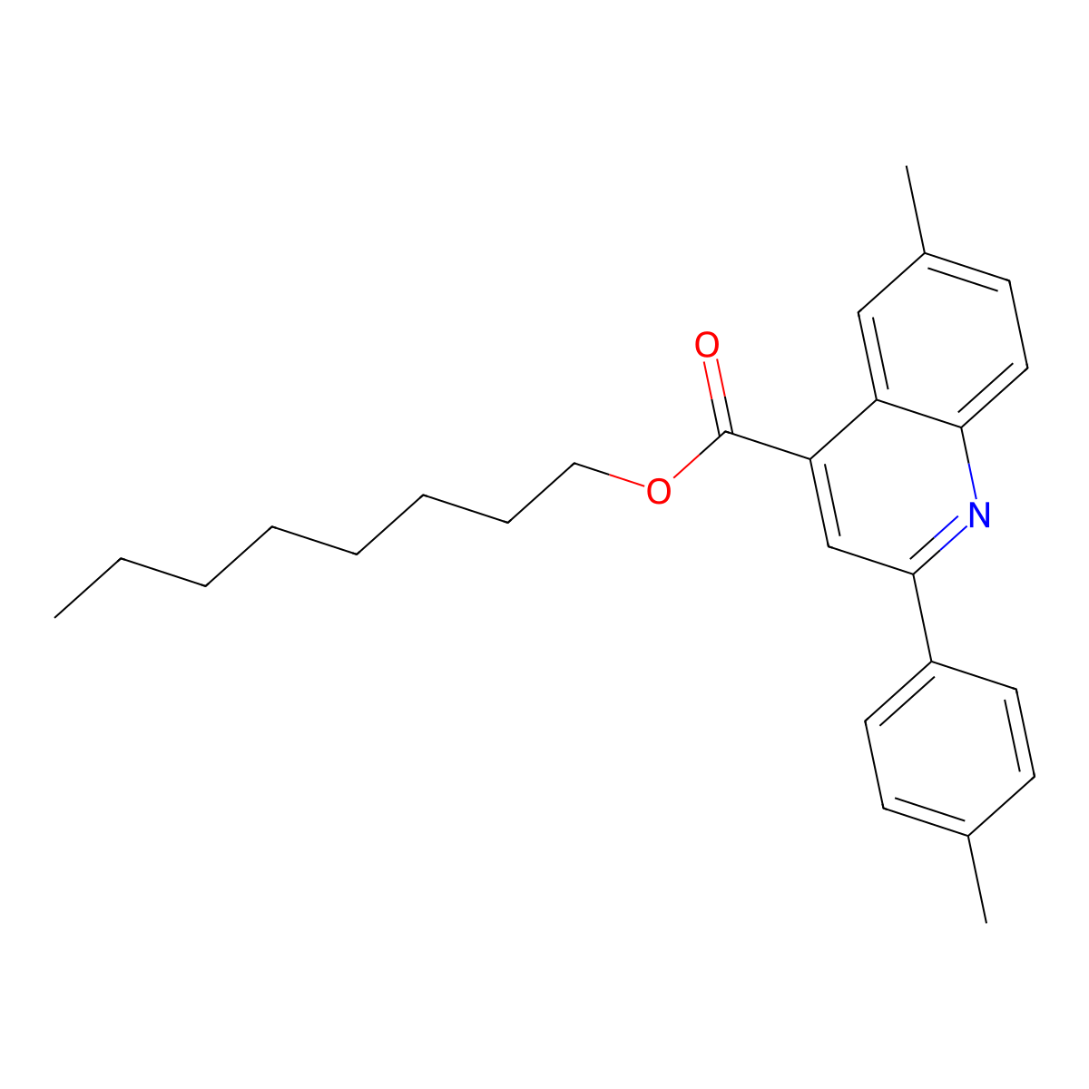 Octyl 6-methyl-2-(4-methylphenyl)-4-quinolinecarboxylate molecular structure, CAS 355421-07-7