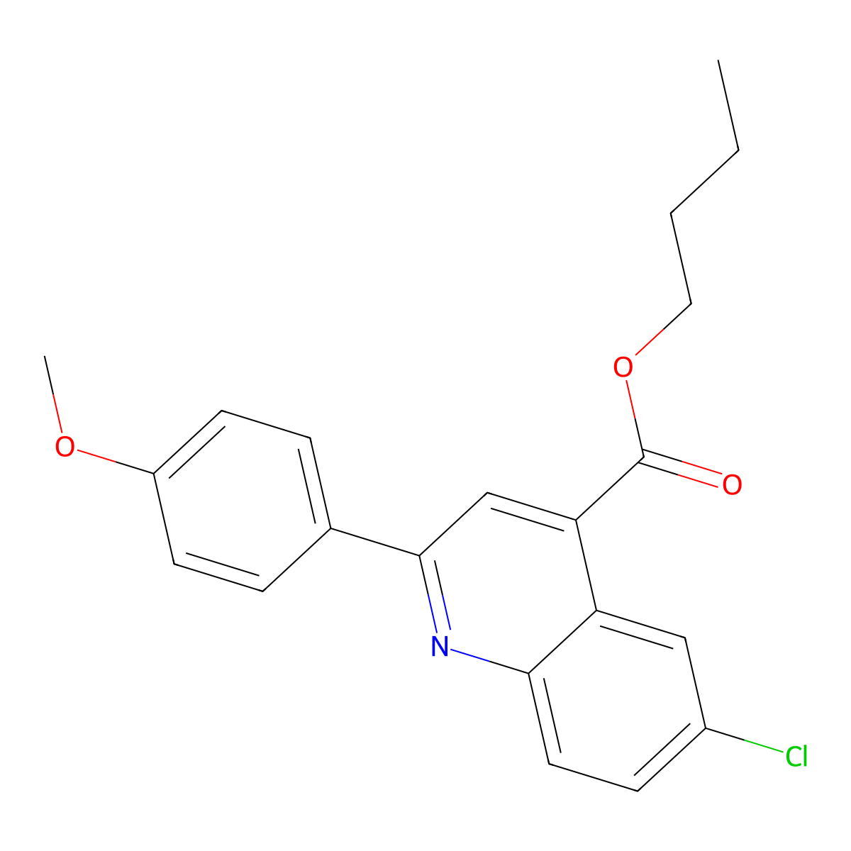 Butyl 6-chloro-2-(4-methoxyphenyl)-4-quinolinecarboxylate molecular structure, CAS 355421-19-1