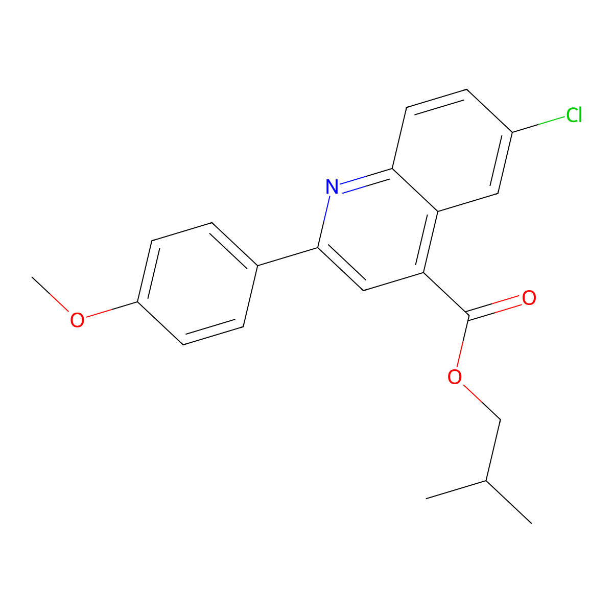 Isobutyl 6-chloro-2-(4-methoxyphenyl)-4-quinolinecarboxylate molecular structure, CAS 355421-20-4