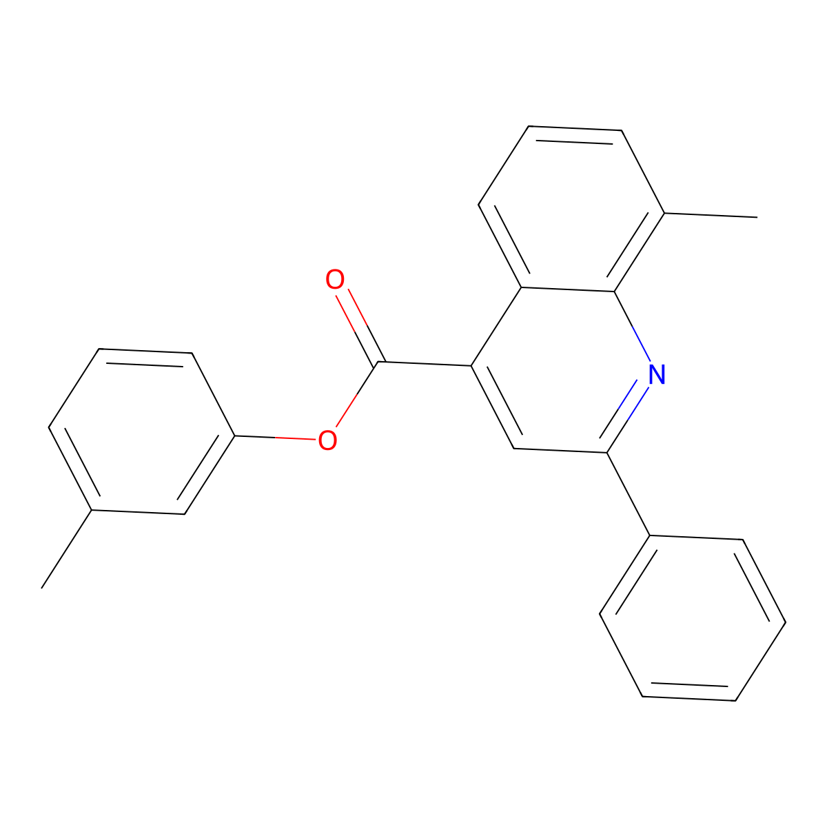 3-Methylphenyl 8-methyl-2-phenyl-4-quinolinecarboxylate molecular structure, CAS 355421-35-1