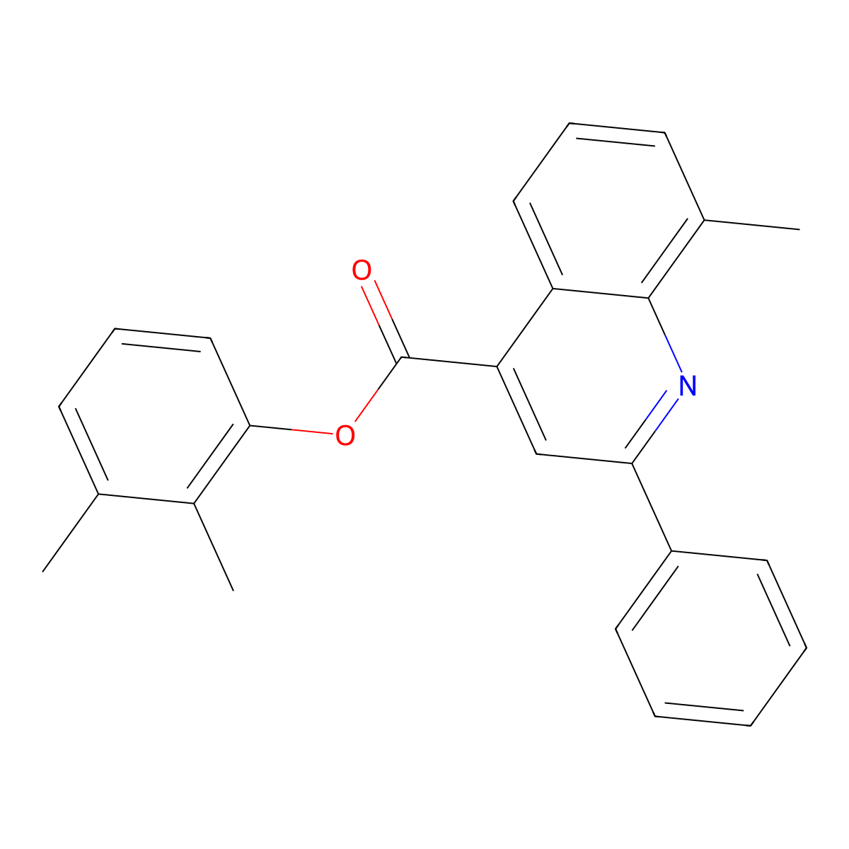 2,3-Dimethylphenyl 8-methyl-2-phenyl-4-quinolinecarboxylate molecular structure, CAS 355421-39-5