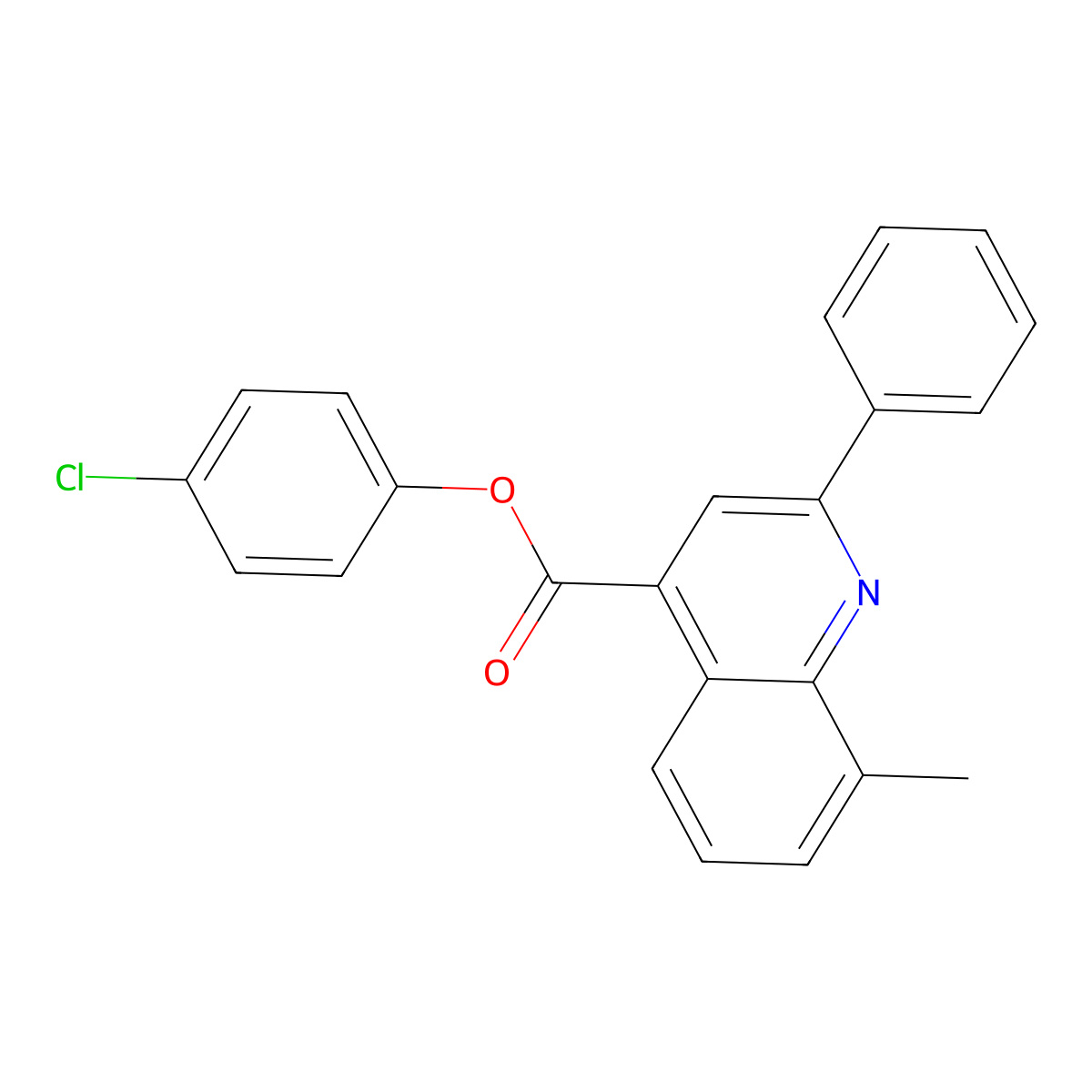 4-Chlorophenyl 8-methyl-2-phenyl-4-quinolinecarboxylate molecular structure, CAS 355421-40-8