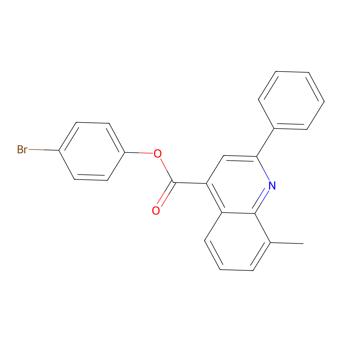 4-Bromophenyl 8-methyl-2-phenyl-4-quinolinecarboxylate molecular structure, CAS 355421-41-9