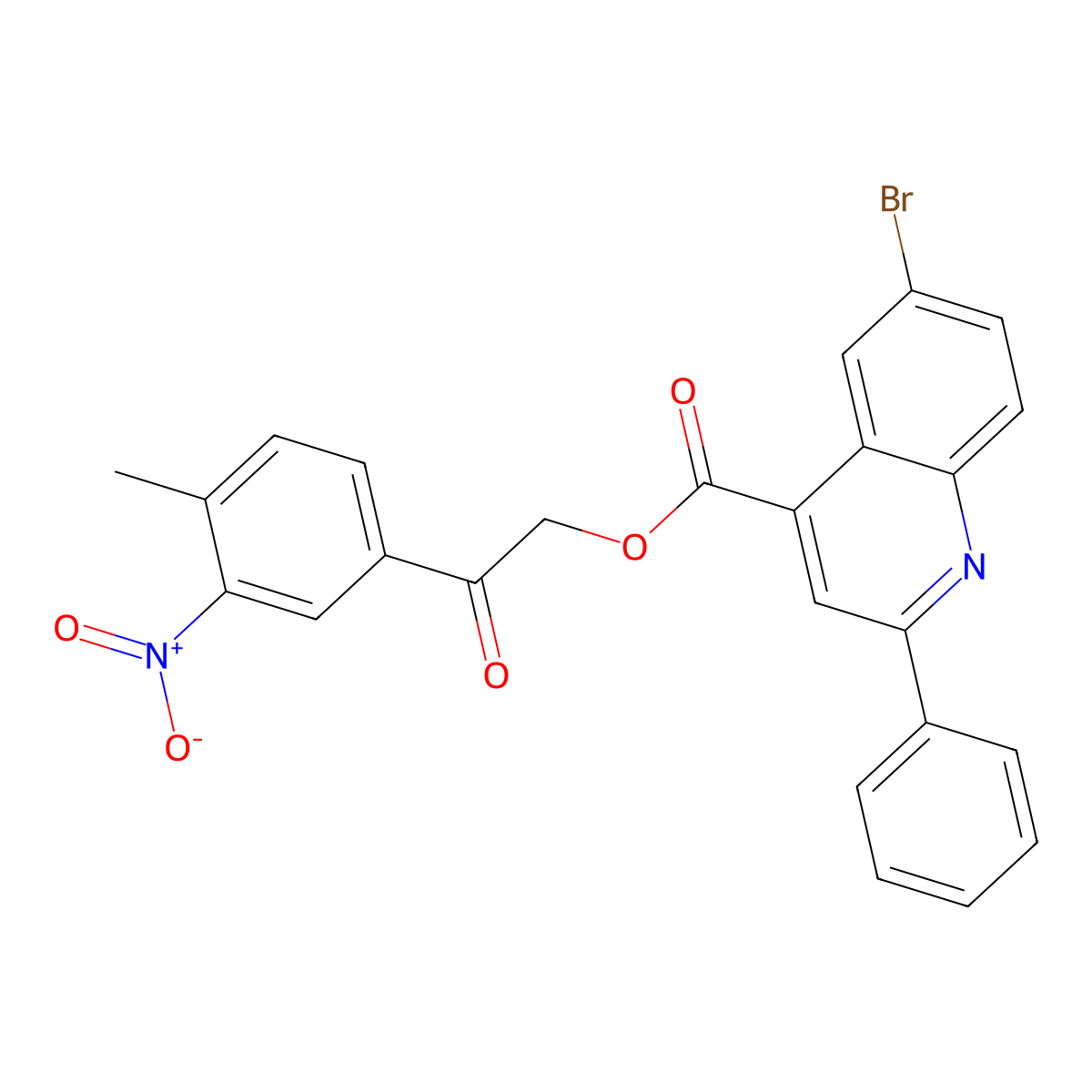2-(4-Methyl-3-nitrophenyl)-2-oxoethyl 6-bromo-2-phenyl-4-quinolinecarboxylate molecular structure, CAS 355421-44-2