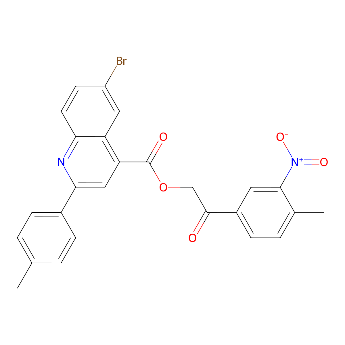 2-(4-ME-3-Nitrophenyl)-2-oxoethyl 6-BR-2-(4-methylphenyl)-4-quinolinecarboxylate molecular structure, CAS 355421-45-3