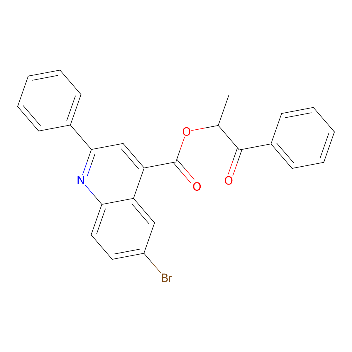 1-Methyl-2-oxo-2-phenylethyl 6-bromo-2-phenyl-4-quinolinecarboxylate molecular structure, CAS 355421-51-1