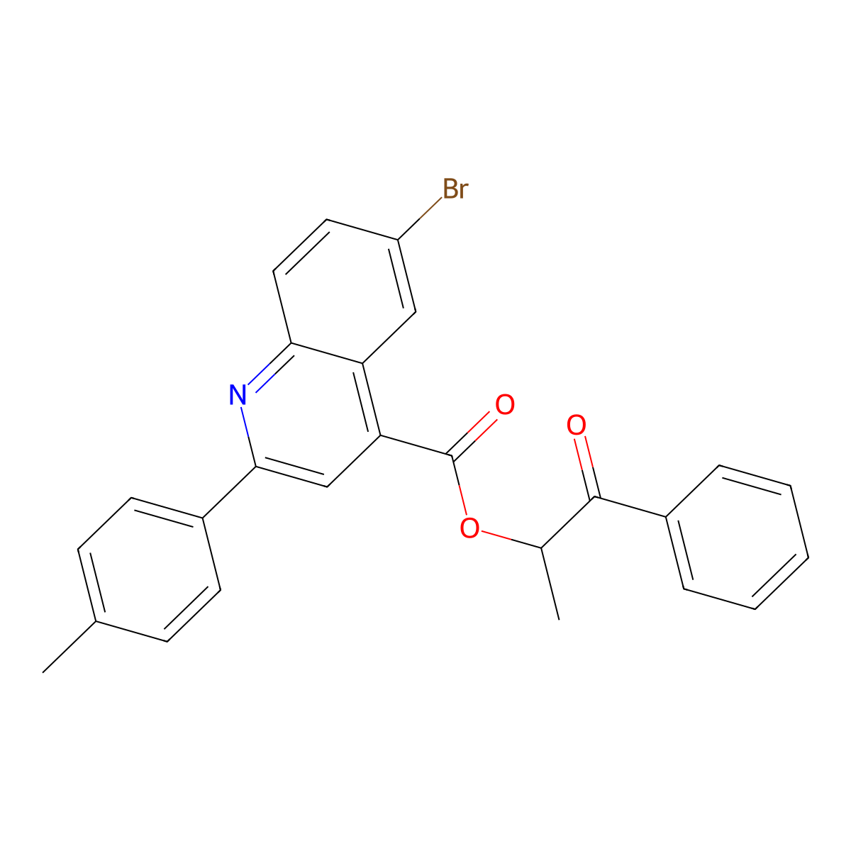 1-Methyl-2-oxo-2-phenylethyl 6-bromo-2-(4-methylphenyl)-4-quinolinecarboxylate molecular structure, CAS 355421-52-2