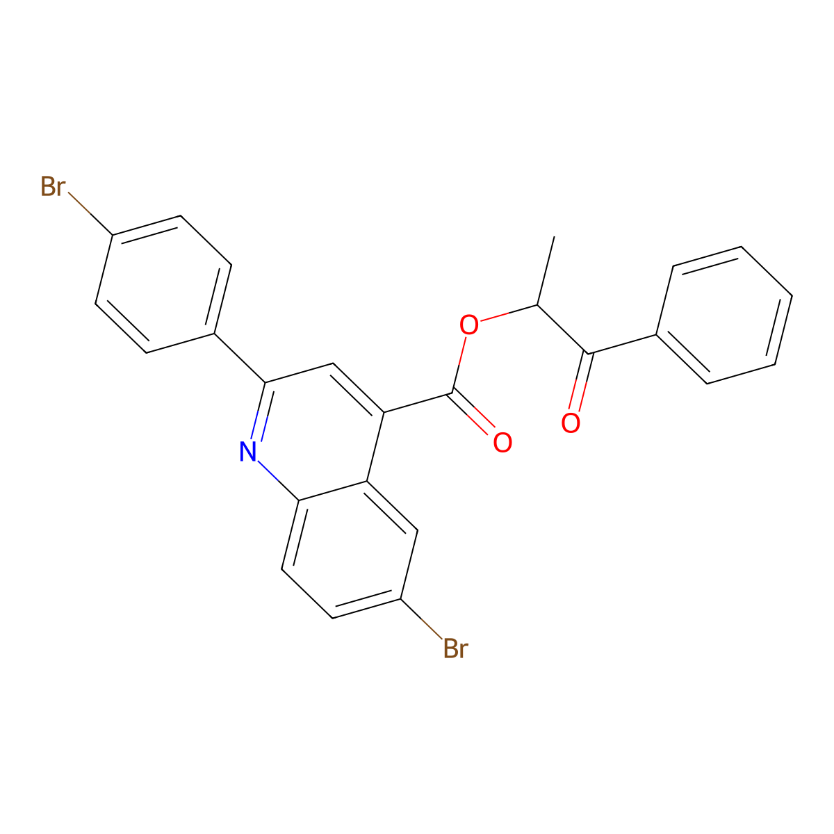 1-Methyl-2-oxo-2-phenylethyl 6-bromo-2-(4-bromophenyl)-4-quinolinecarboxylate molecular structure, CAS 355421-53-3