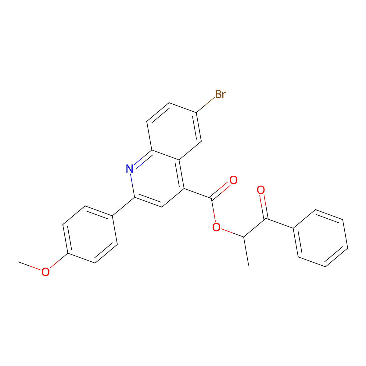 1-Methyl-2-oxo-2-phenylethyl 6-bromo-2-(4-methoxyphenyl)-4-quinolinecarboxylate molecular structure, CAS 355421-55-5