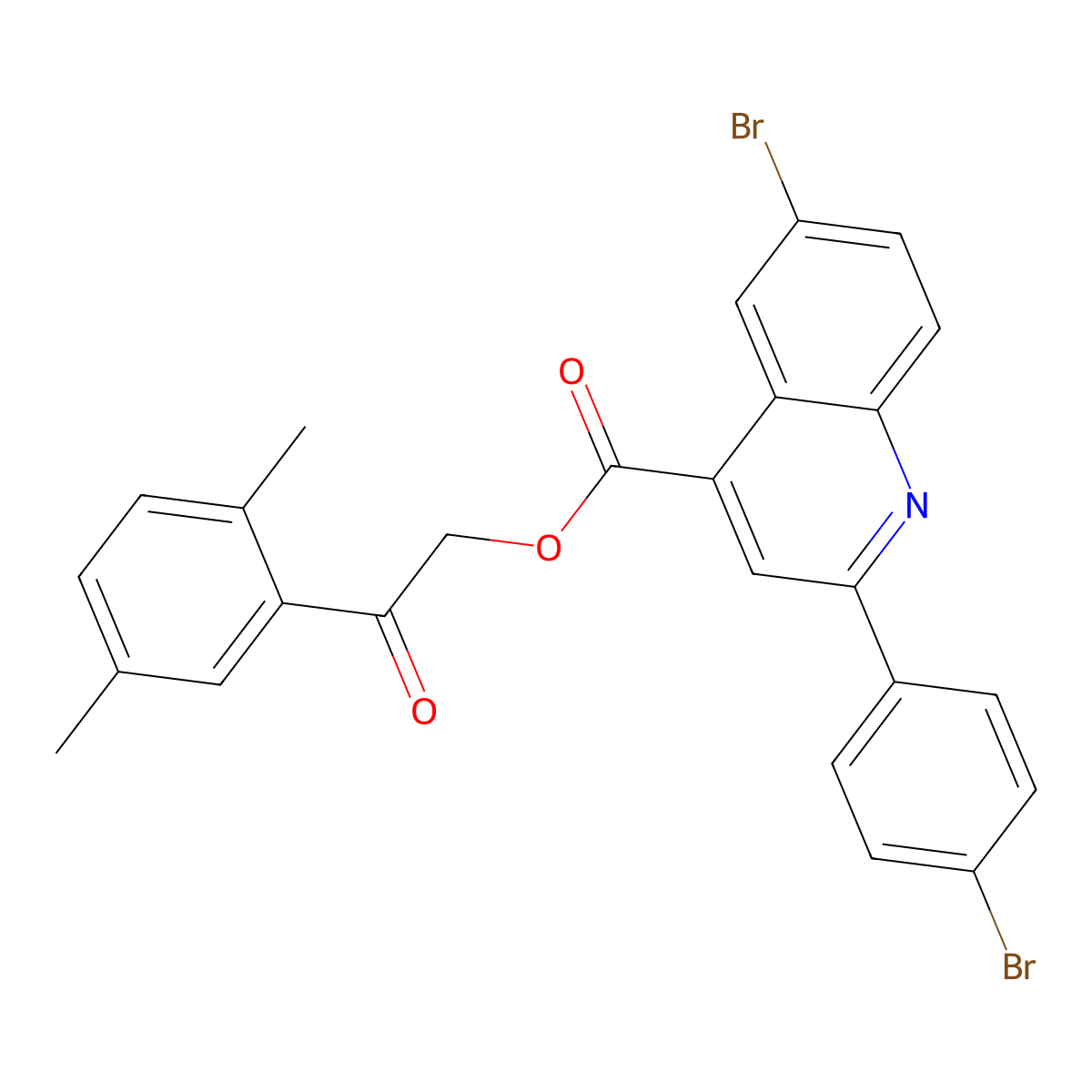 2-(2,5-Dimethylphenyl)-2-oxoethyl 6-BR-2-(4-bromophenyl)-4-quinolinecarboxylate molecular structure, CAS 355421-85-1
