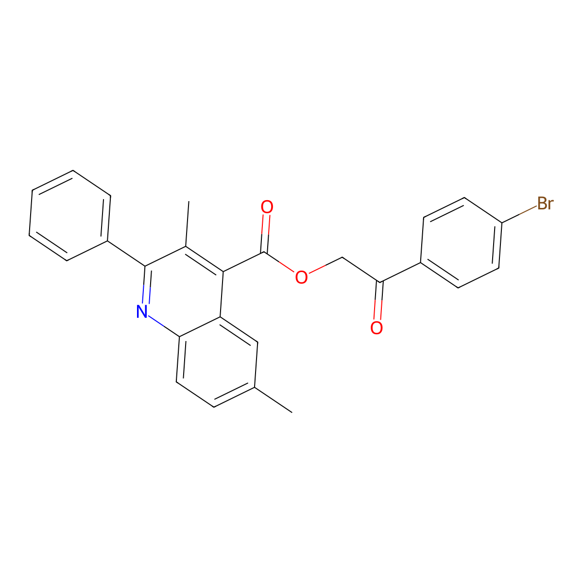 2-(4-Bromophenyl)-2-oxoethyl 3,6-dimethyl-2-phenyl-4-quinolinecarboxylate molecular structure, CAS 355421-87-3