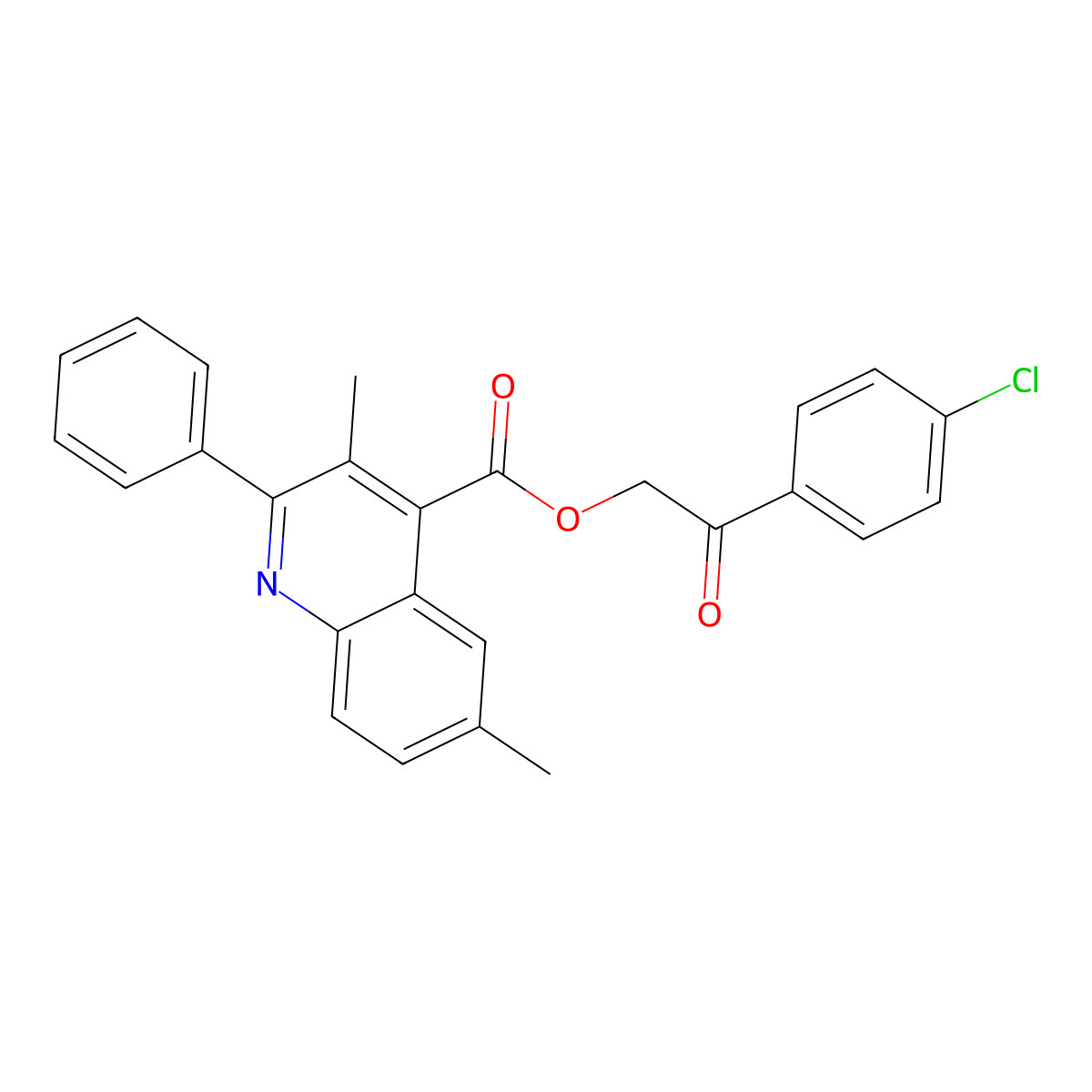 2-(4-Chlorophenyl)-2-oxoethyl 3,6-dimethyl-2-phenylquinoline-4-carboxylate molecular structure, CAS 355421-88-4