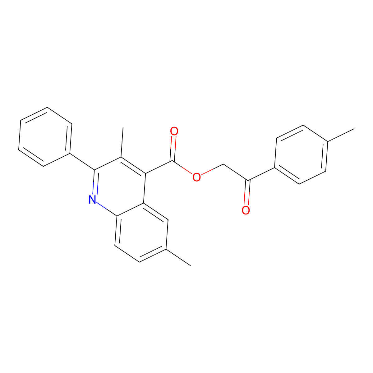 2-(4-Methylphenyl)-2-oxoethyl 3,6-dimethyl-2-phenyl-4-quinolinecarboxylate molecular structure, CAS 355421-89-5