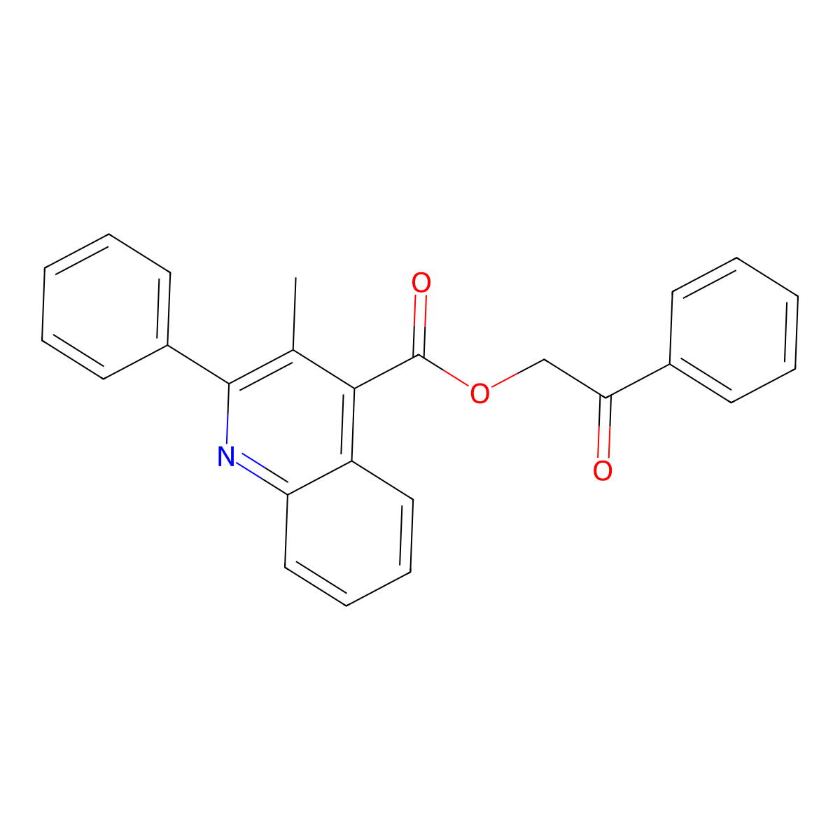 2-Oxo-2-phenylethyl 3-methyl-2-phenyl-4-quinolinecarboxylate molecular structure, CAS 355421-90-8