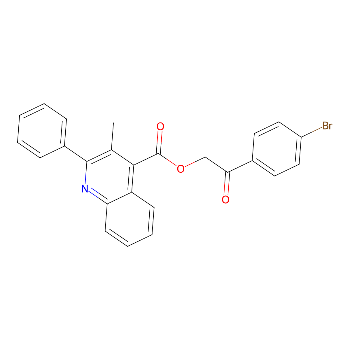 2-(4-Bromophenyl)-2-oxoethyl 3-methyl-2-phenylquinoline-4-carboxylate molecular structure, CAS 355421-91-9