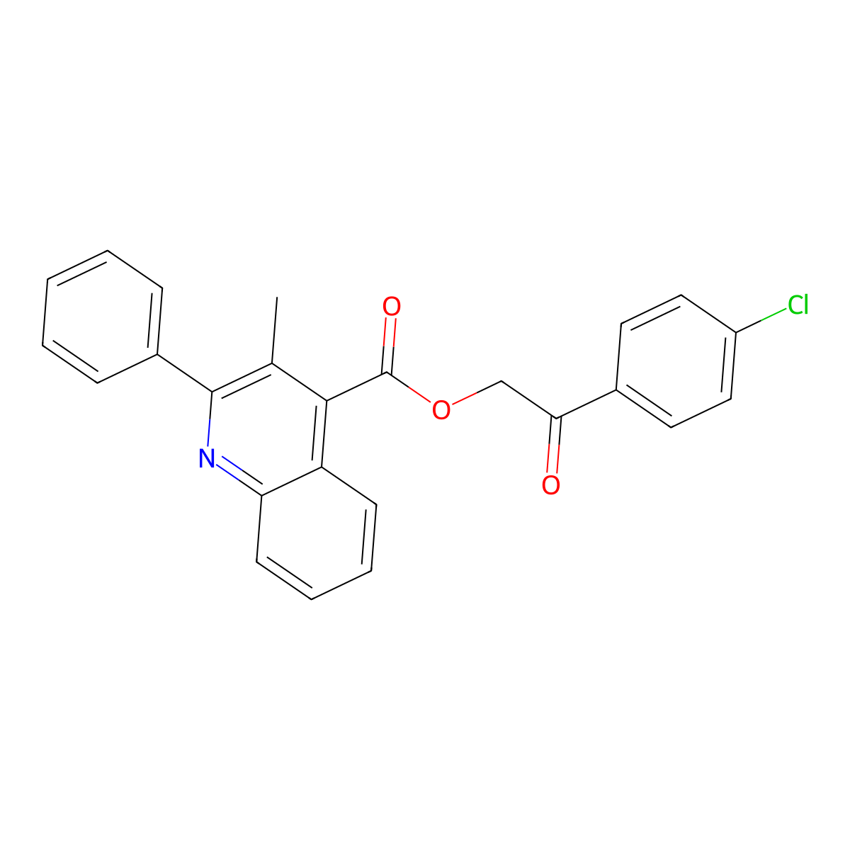 2-(4-Chlorophenyl)-2-oxoethyl 3-methyl-2-phenyl-4-quinolinecarboxylate molecular structure, CAS 355421-92-0